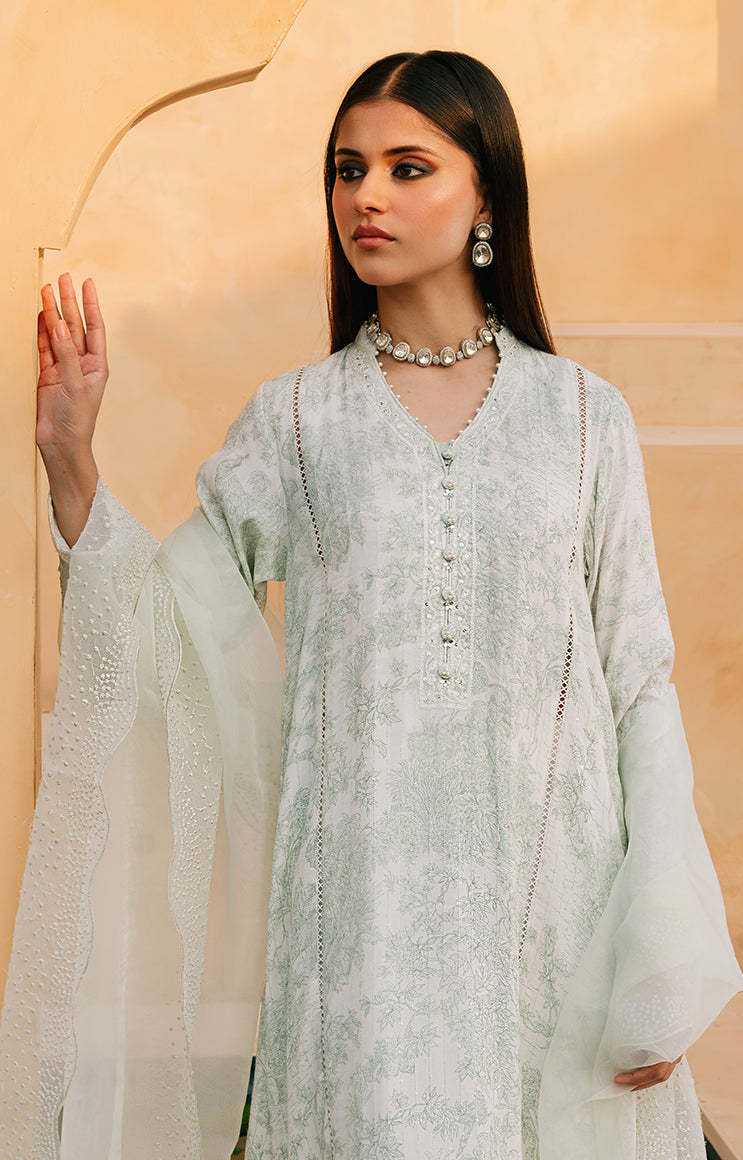 LUSH MEADOW 2-Piece Ethnic Outfit Set - Embroidered Cotton Shirt & Matching Dupatta Scarf | Traditional Indian Pakistani Women's Clothing for Festivals, Weddings & Special Occasions