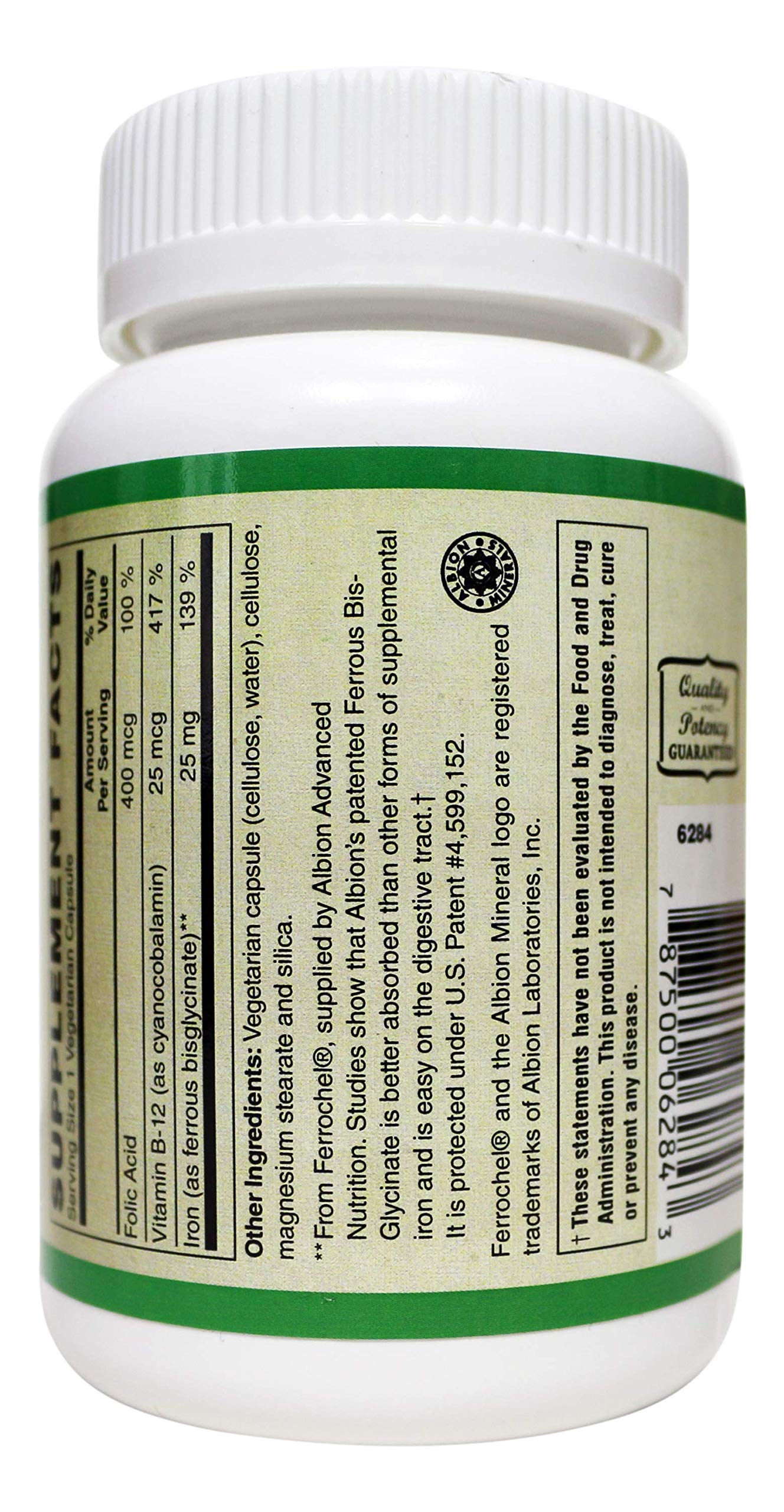 Easy Iron (Patented Ferrochel®, Iron Bisglycinate) - 90 Vegetarian Capsules for Optimal Absorption | Supports Energy, Focus & Healthy Blood | Ideal for Active Lifestyles & Pregnancy