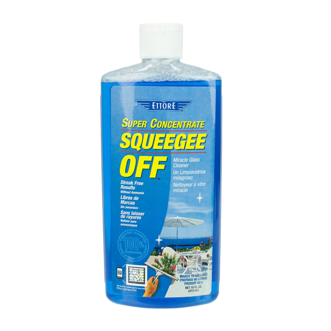 Ettore Professional Window Squeegee with Soap Dispenser - Streak-Free Cleaning for Glass, Mirrors, and Shower Doors - Perfect for Home and Commercial Use