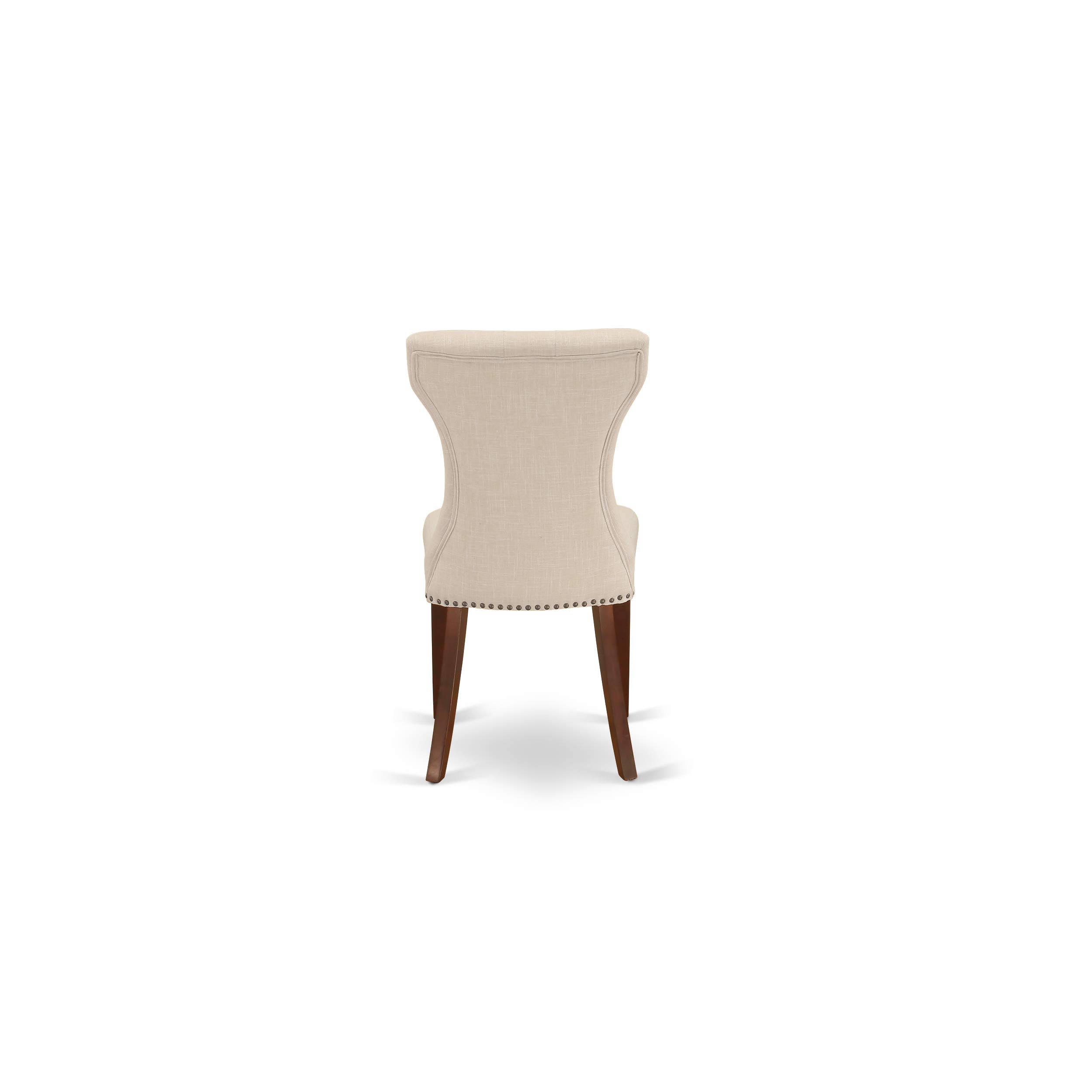 East West Furniture 5-Piece Mahogany Dining Set with Butterfly Leaf Table & 4 Linen Chairs - 32x54 Inch - Perfect for Small Kitchens, Breakfast Nooks & Cozy Family Meals
