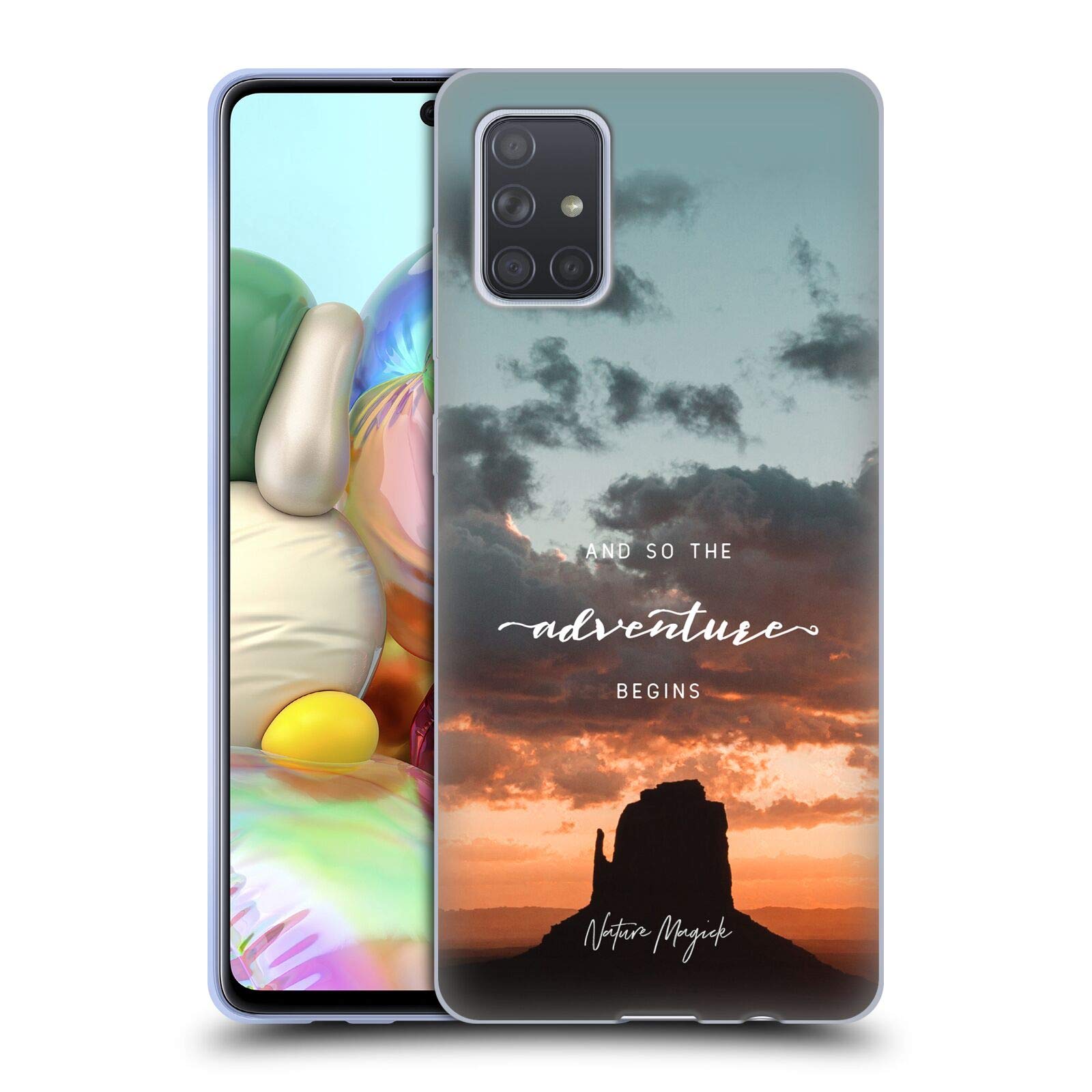 Head Case Designs Nature Magick Desert Samsung Galaxy A71 Case - Officially Licensed Soft Gel Cover with Adventure Quote for Outdoor Travel & Daily Protection (2019 Model)