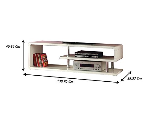 Furniture of America White TV Stand - Modern Entertainment Center for Living Room, Bedroom & Home Theater