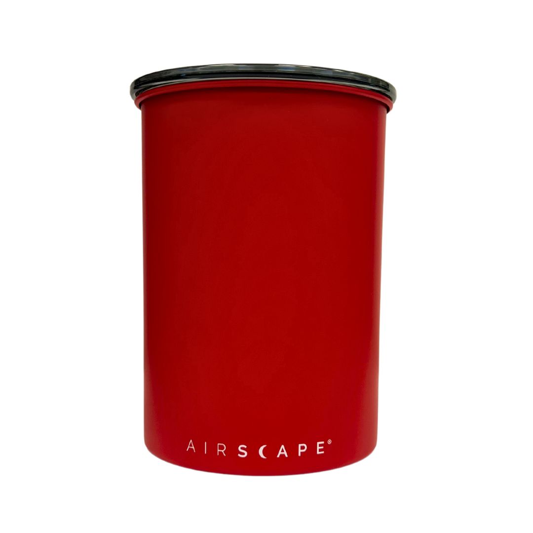 Airscape Classic 1 lb Airtight Coffee Canister - Matte Red | Freshness Preserving Coffee Storage Container for Kitchen, Pantry & Office Use