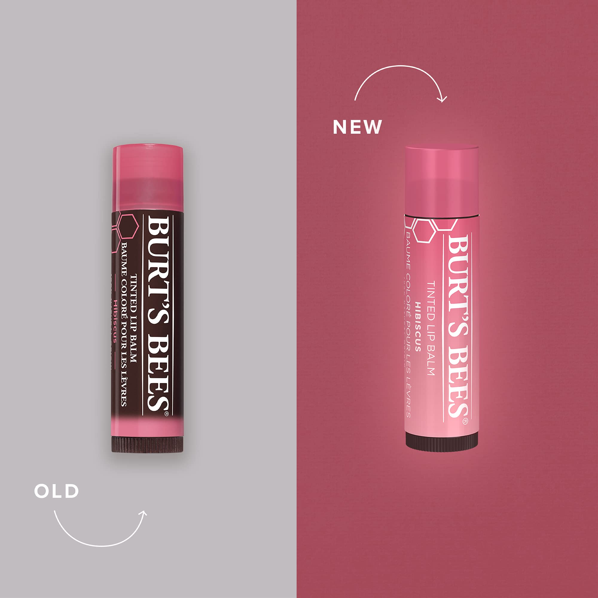 Burt's Bees 100% Natural Tinted Lip Balm - Hibiscus Flavor with Shea Butter & Botanical Waxes (0.15 oz) | Moisturizing & Nourishing Lip Care for Dry Lips | Perfect for Daily Use, Outdoor Activities & Makeup Looks