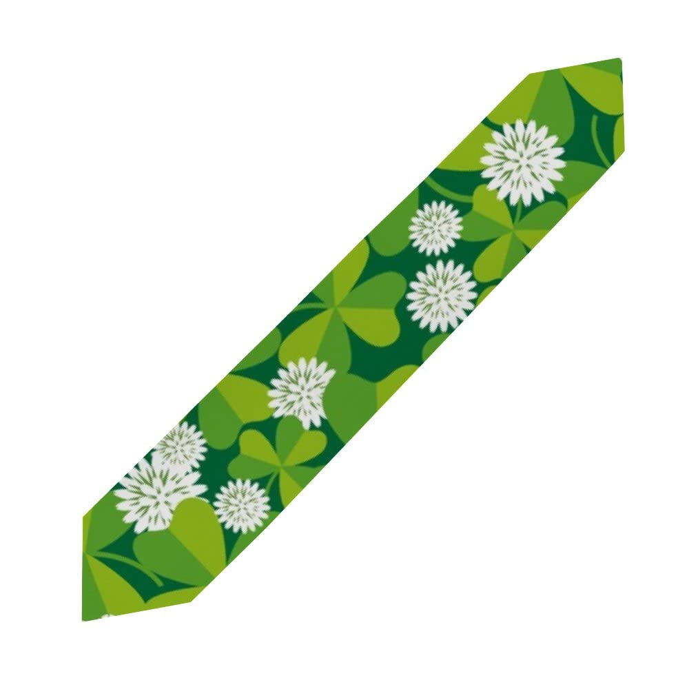 St. Patrick's Day Celtic Table Runner 13x70 Inch - Shamrock Printed Kitchen Dining Table Cloth for Holiday Parties, Irish Themed Decor & Dinner Table Setting