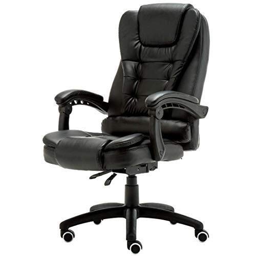 Ergonomic PU Leather Office Desk Chair - Adjustable Swivel Executive Chair with Flip-Up Armrest & Reclining Feature for Home Office, Gaming, and Study Room - Comfortable Computer Chair for Work & Relaxation