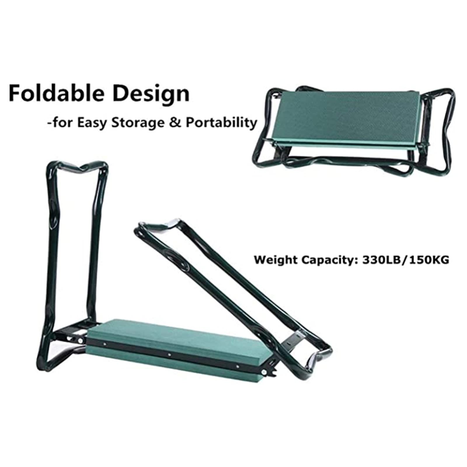 **Foldable Stainless Steel Garden Kneeler & Seat with Tool Bag & EVA Kneeling Pad - Gardening Gifts & Supplies for Outdoor Planting, Weeding & Yard Work**
