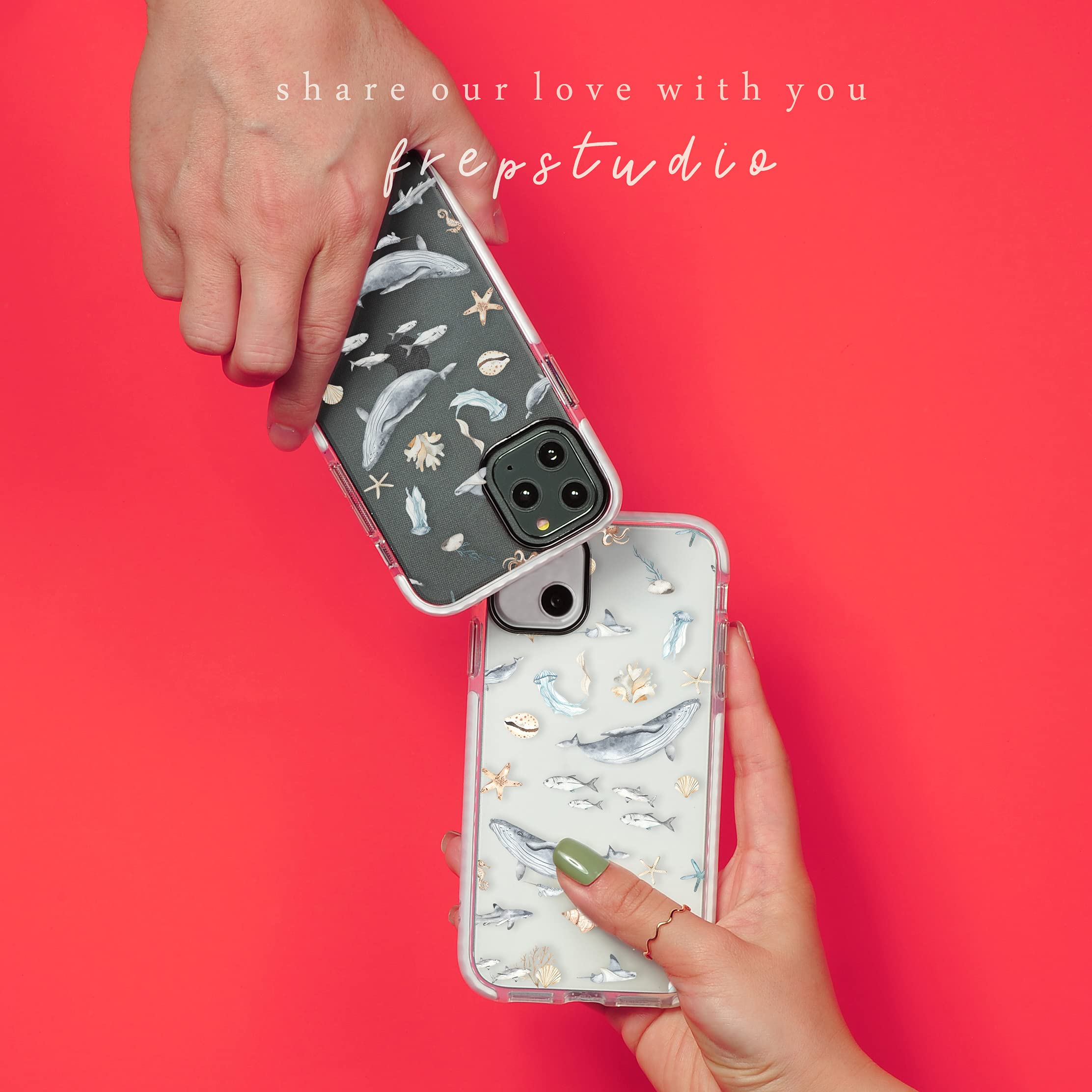 **Cute Blue Sea World Ocean Whale Dolphin Fish Soft Protective Case for iPhone 13 Pro Max 6.7 inch – Funny Design for Girls & Women – Perfect for Beach Trips & Summer Adventures**
