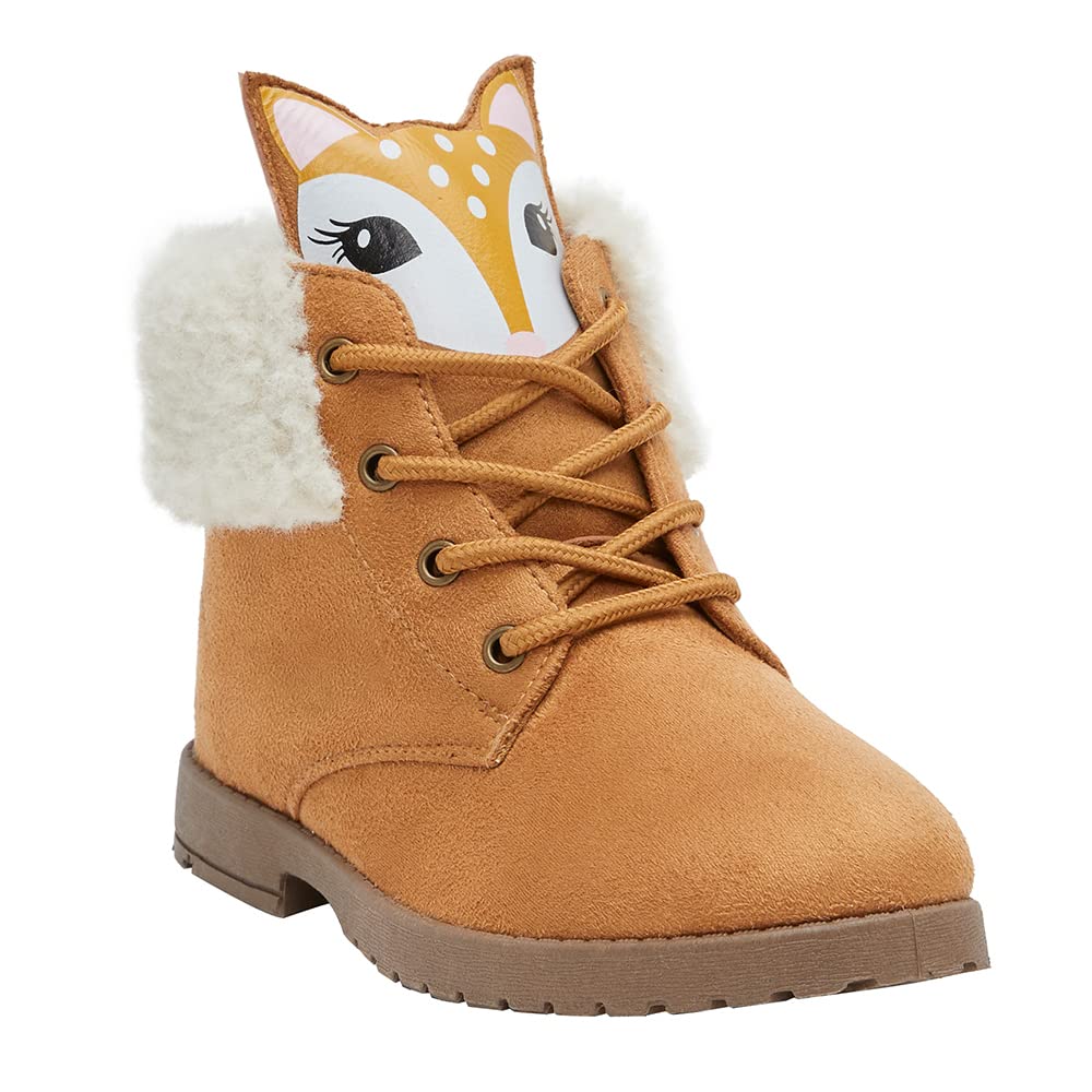 FabKids Girls Fashion Ankle Boots - Cute Combat Boots with Lace Up & Non-Slip Sole for Toddler, Little & Big Kids | Perfect for School, Playdates & Outdoor Adventures