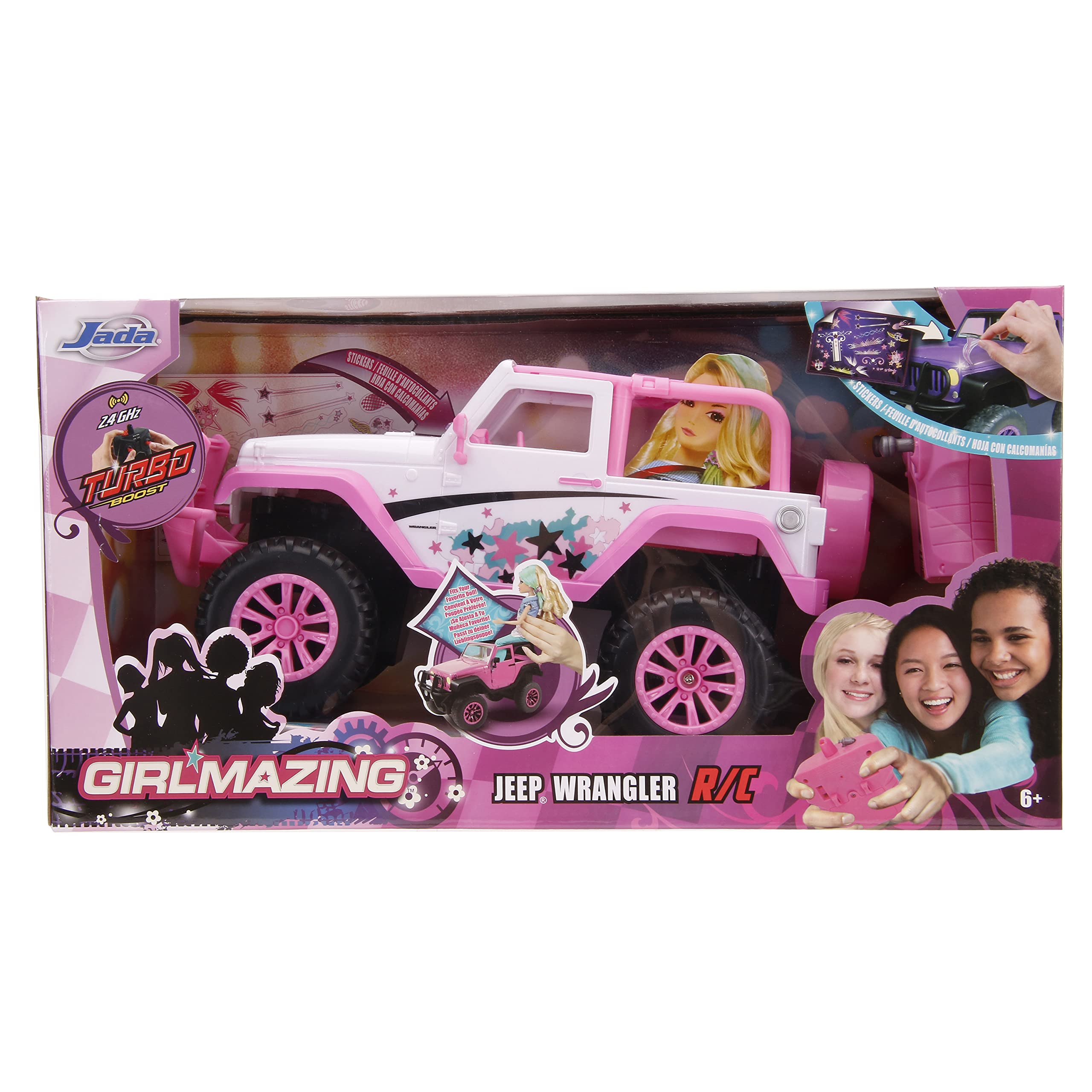 JADA Toys - Girlmazing 1:16 Scale Remote Control RC Jeep with Exclusive Star Design - Perfect for Girls' Indoor & Outdoor Play, Birthday Gifts, and Collectible Toy Cars