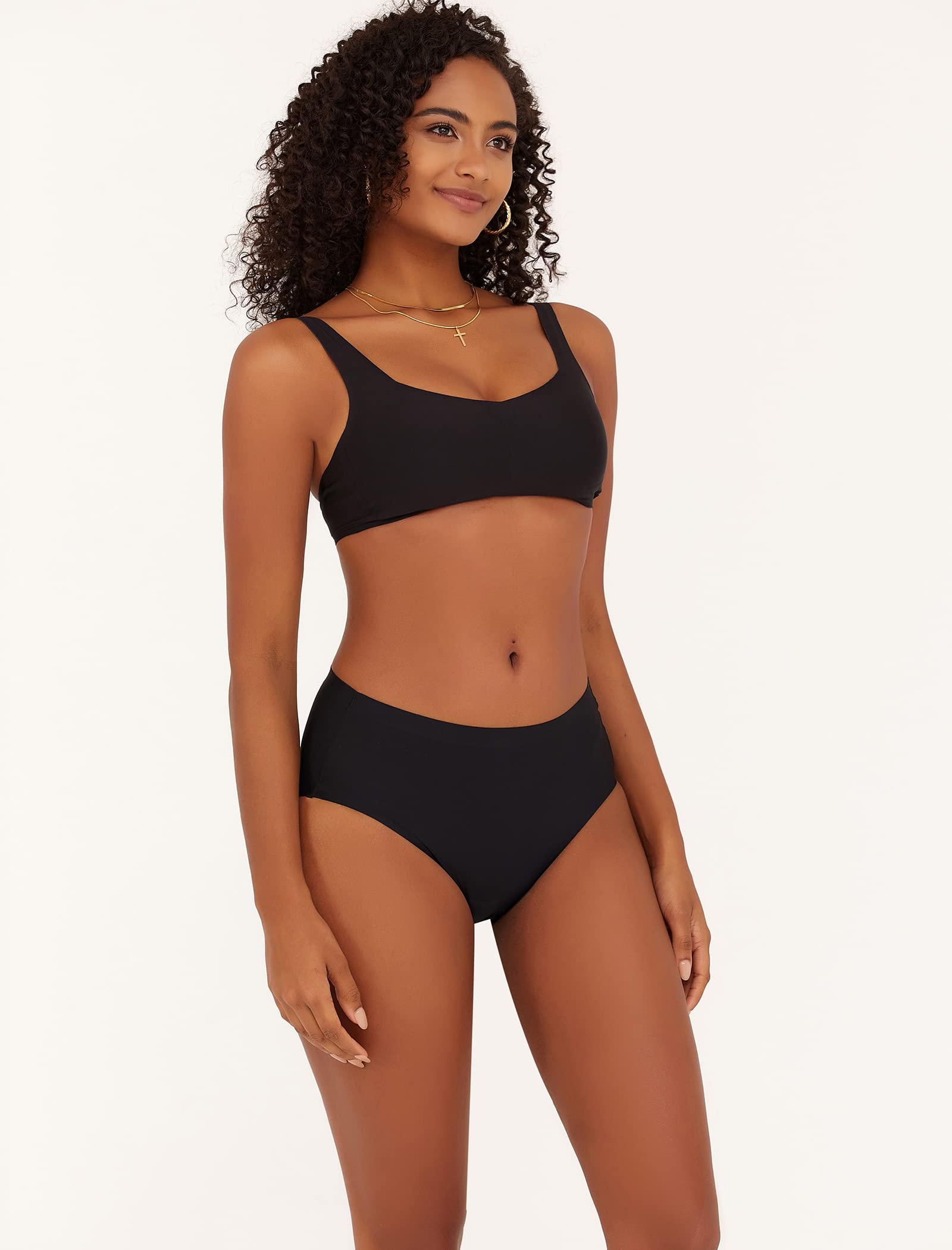 FINETOO Women's High Waisted Seamless Underwear - Full Coverage No Show Panties for Ladies, Regular & Plus Size (S-XXL) - Comfortable Everyday Wear for Work, Yoga & Travel
