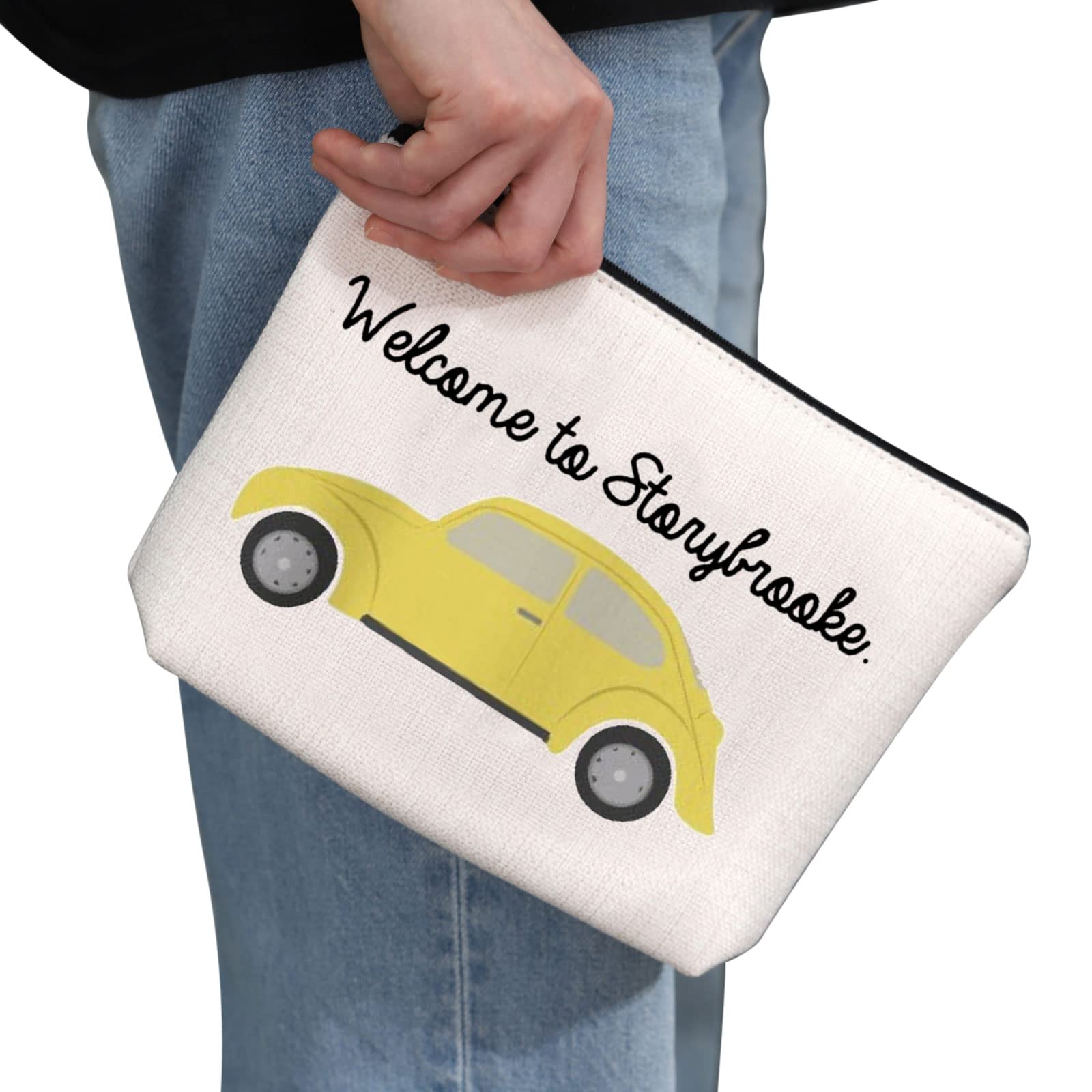 G2TUP Storybrooke Inspired Makeup Bag - TV Show Themed Cosmetic Pouch with Zipper for Fans | Perfect Gift for Welcome to Storybrooke Lovers (White) | Great for Travel, Daily Use & Cosmetics Storage