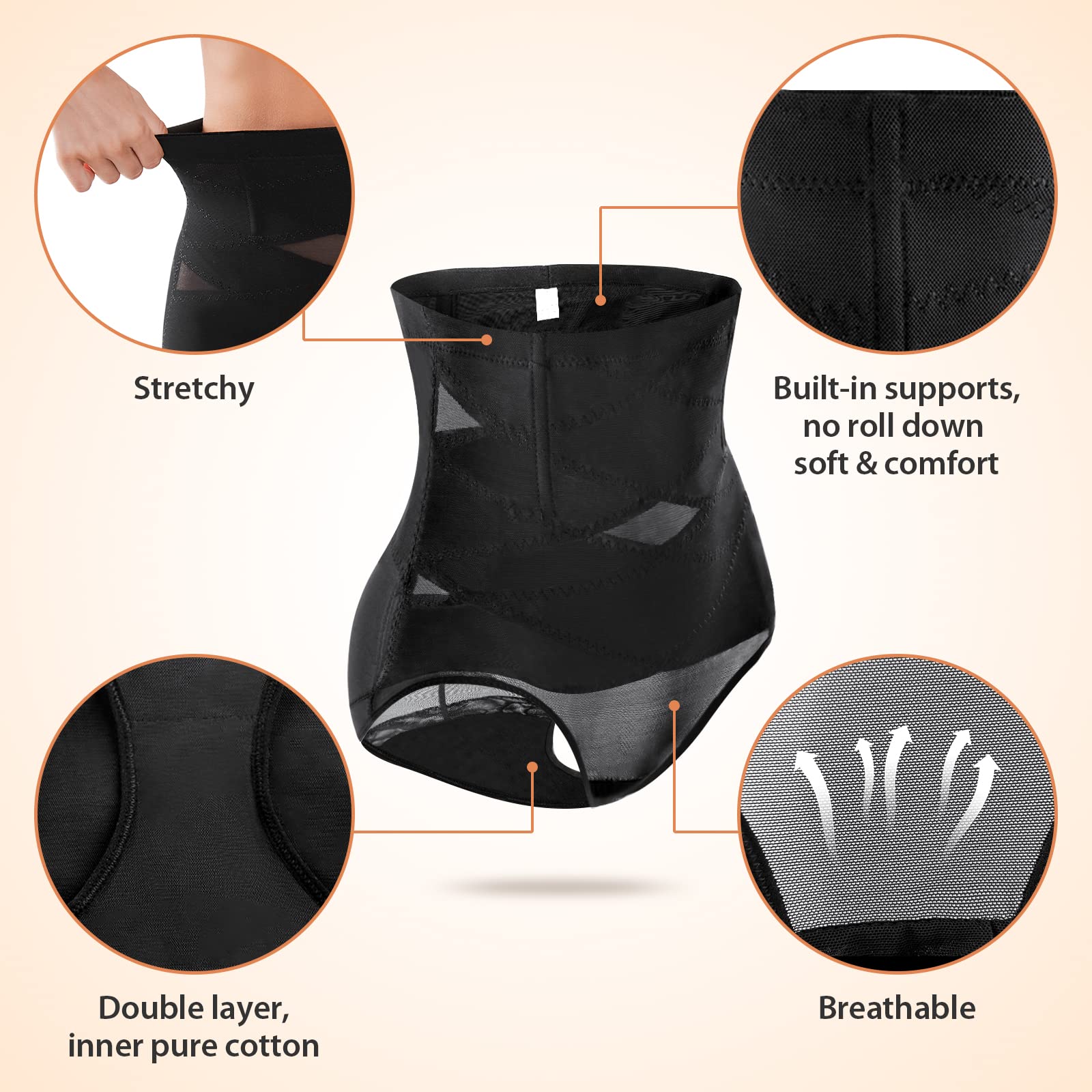 SIMIYA High Waisted Tummy Control Shapewear for Women - Firm Control, Soft & Comfortable Body Shaper Panty - Perfect for Everyday Wear, Workouts & Special Occasions