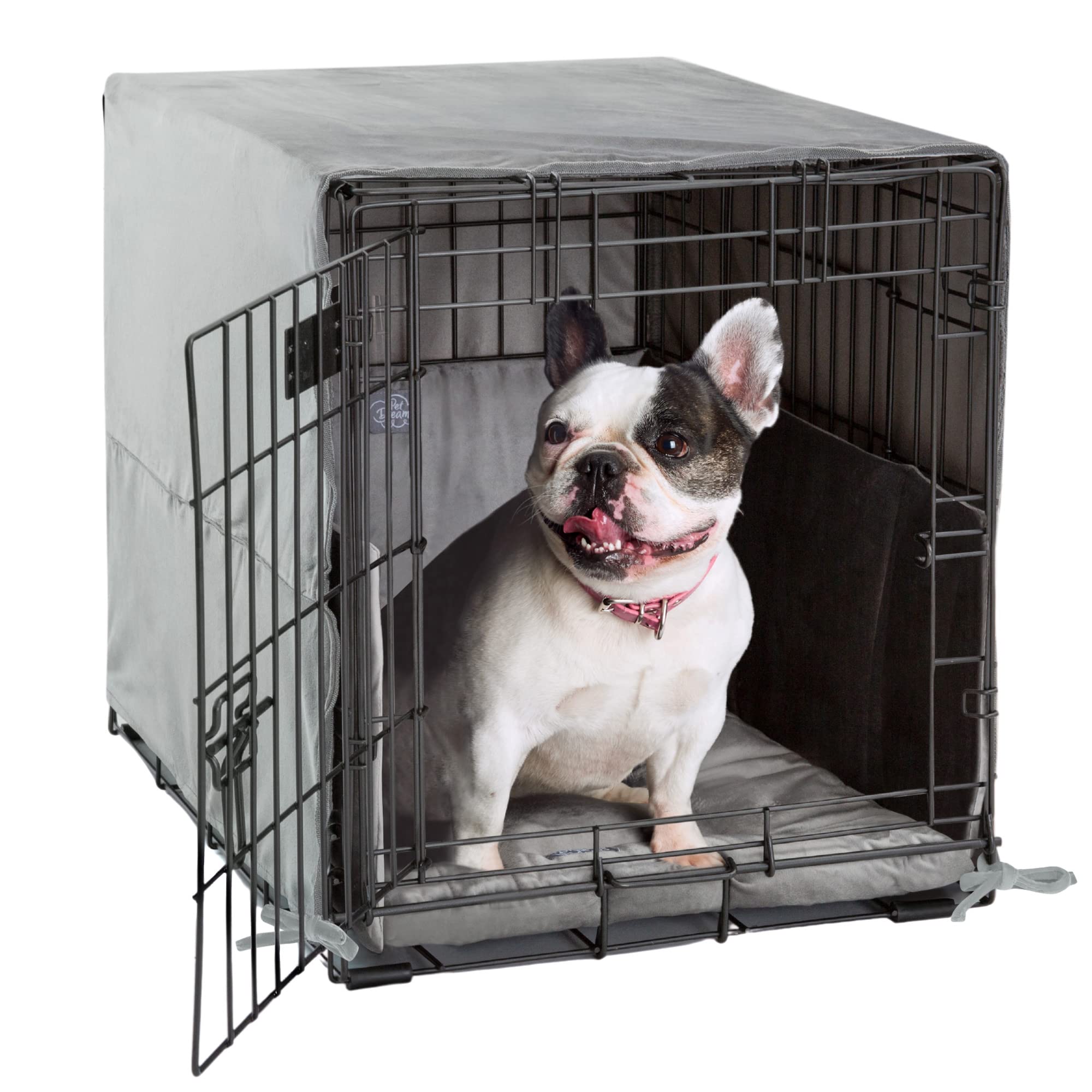 Pet Dreams Eco-Friendly 3-Piece Dog Crate Bedding Set - Non-Toxic Kennel Cover, Pad & Bumper for Wire Dog Cages | Perfect for Small to Medium Dogs in Home, Travel & Vet Visits