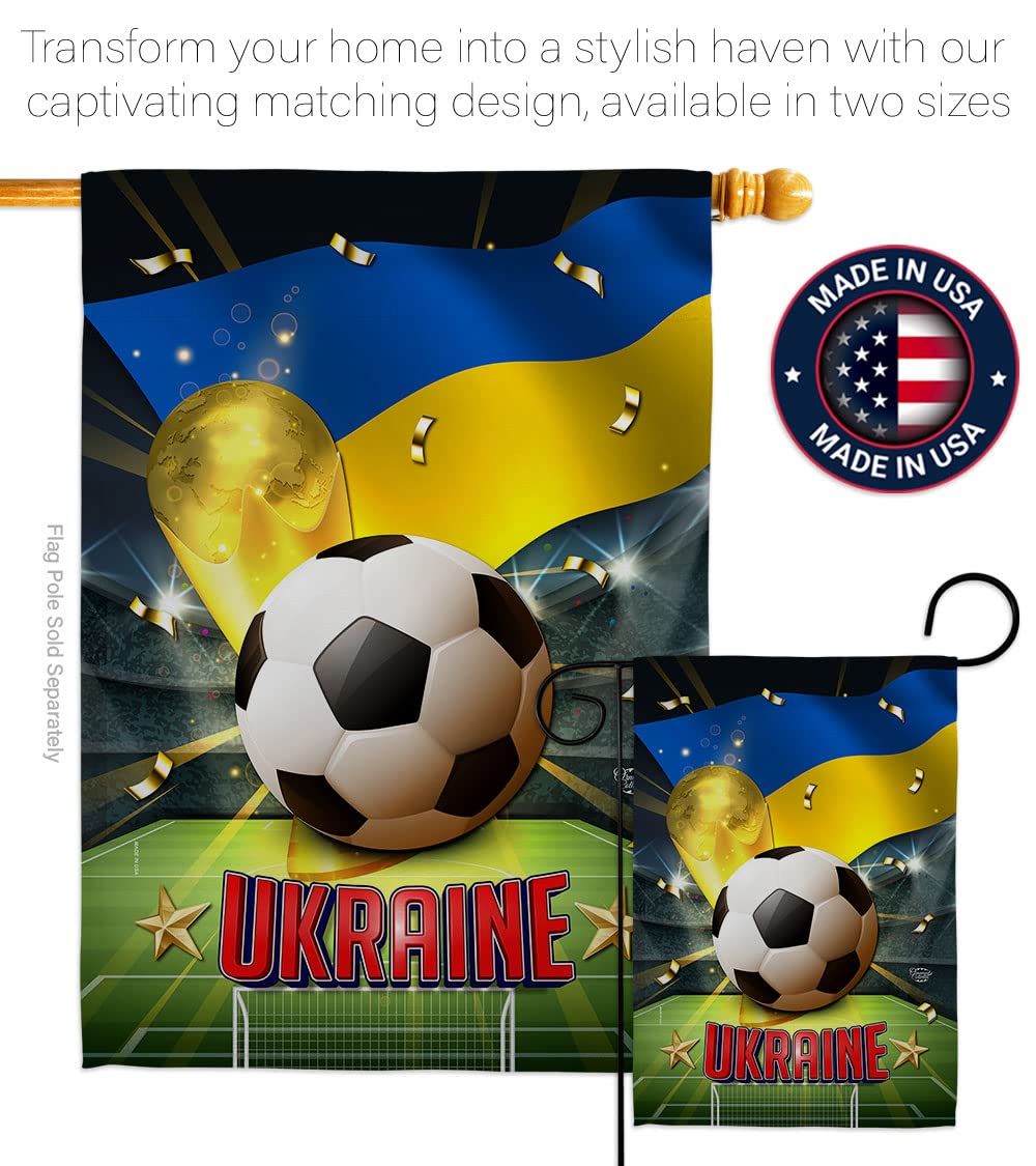 Ukraine World Cup Garden Flag - Soccer Game Decor for Yard & Home
