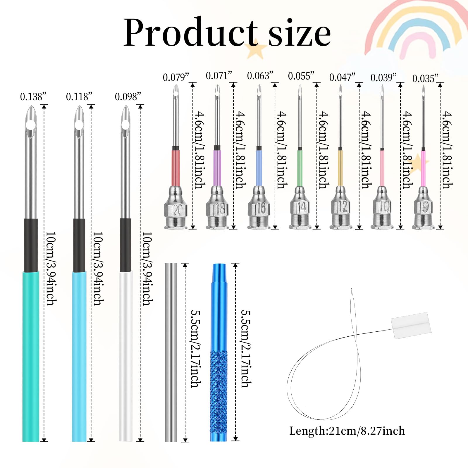 13-Piece Punch Needle Embroidery Kit for Beginners - 10 Sizes Punch Needles with Handles, Cross Stitch DIY Craft Tools for Adults | Perfect for Home Decor, Wall Art & Handmade Gift Projects