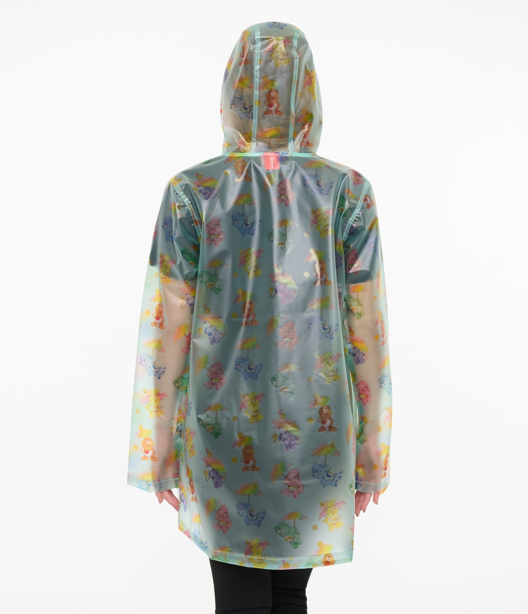 Care Bears Rain Jacket for Women - Turquoise Waterproof Hooded Windbreaker (Perfect for Outdoor Adventures, Theme Parks & Rainy Day Fashion)