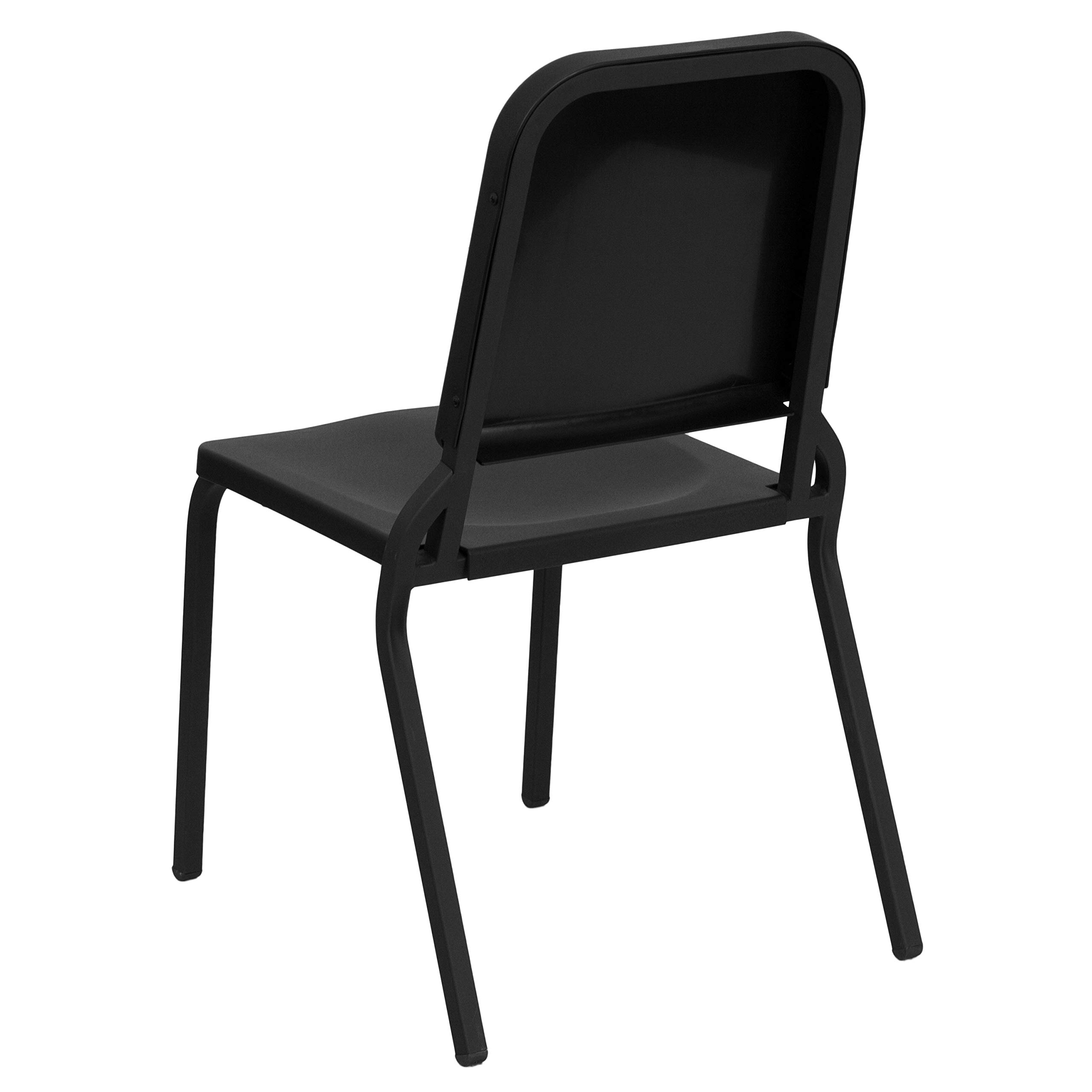 5-Pack Black High-Density Stackable Music Chairs for School, Classroom, Band & Choir - Durable & Comfortable Seating for Students, Performers & Events