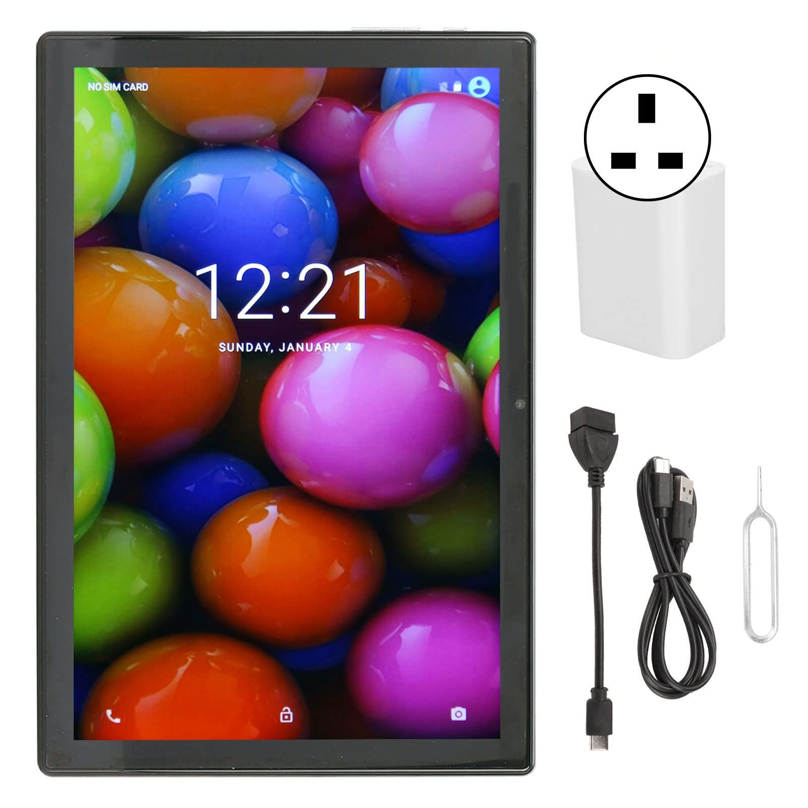 AMONIDA 10.1 Inch Android Tablet with 8MP+20MP Dual Camera, 2.4G/5G WiFi, 64GB Storage - Perfect for Online Learning, Video Calls & Entertainment (UK Plug) - Ideal for Students, Remote Work & Home Use