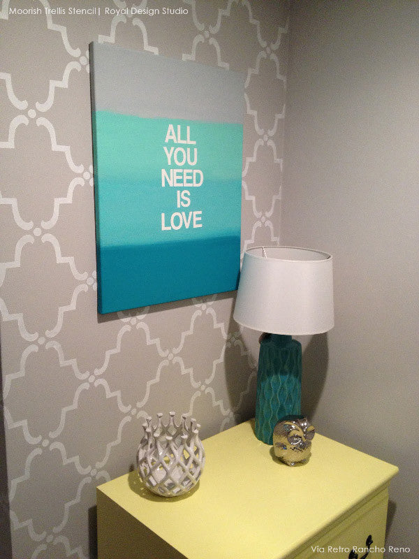 Moorish Trellis Wall Stencil - Reusable DIY Painting Template for Home Decor, Geometric Wall Art, Furniture Makeover - Perfect for Bedroom, Living Room, Nursery & Accent Walls