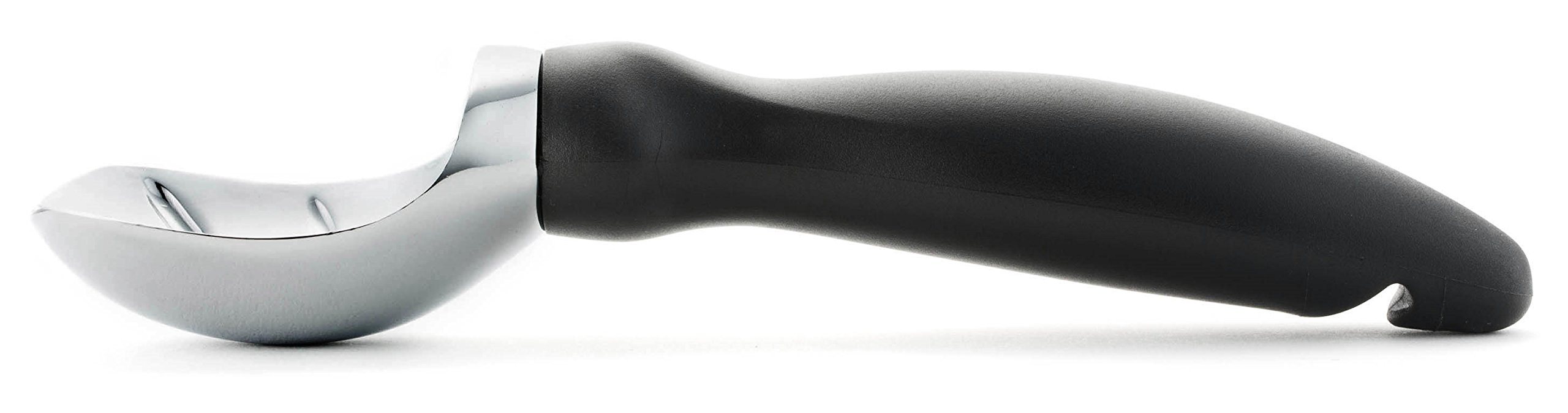 Spring Chef Heavy Duty Ice Cream Scoop with Ergonomic Handle - Professional Stainless Steel Scooper for Gelato, Sorbet, Cookie Dough, Frozen Yogurt & Melon - Dishwasher Safe Kitchen Tool - Perfect for Ice Cream Parlors, Dessert Shops & Home Use - Black