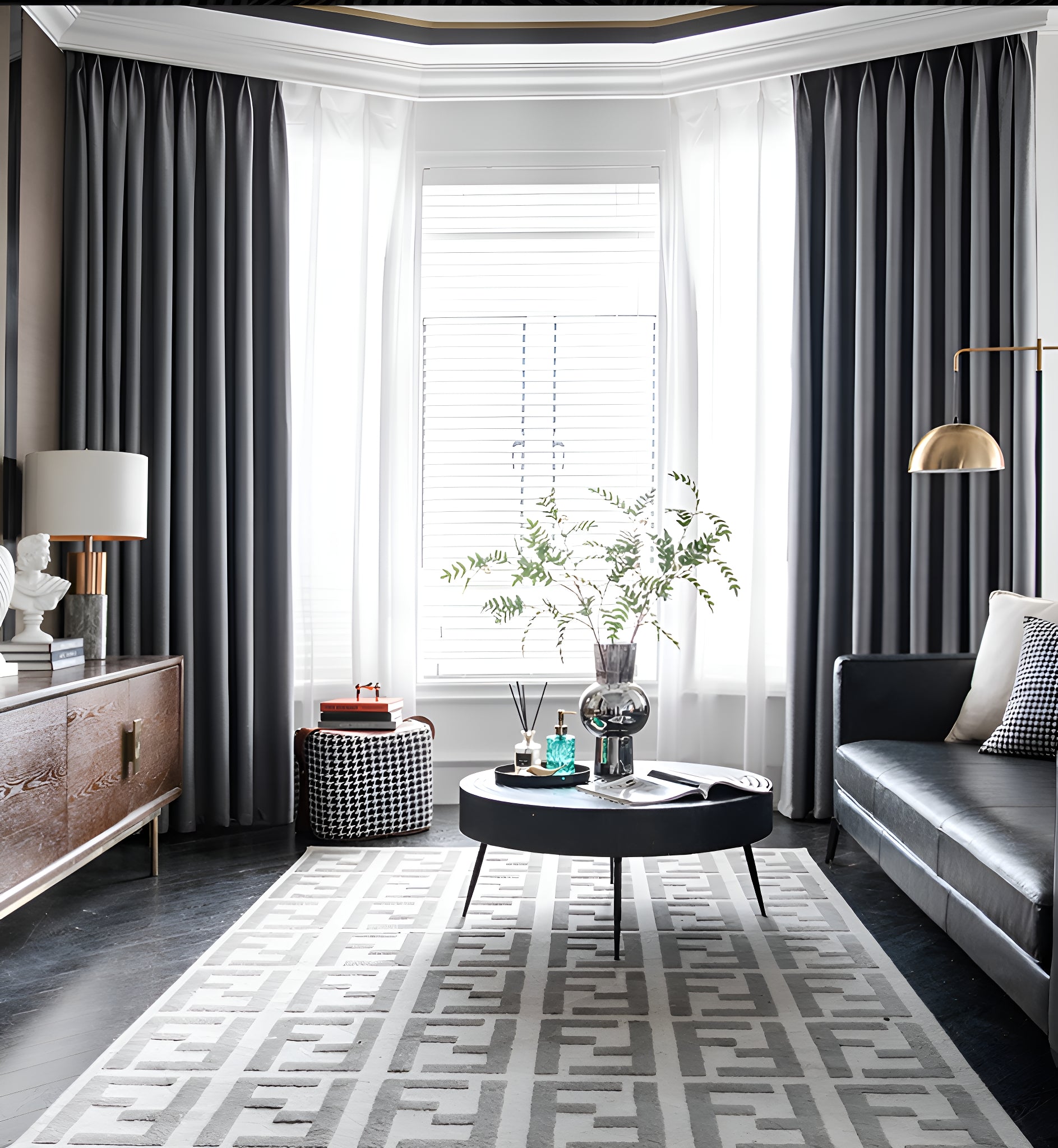 Josie Solid Soundproof Blackout Custom Curtains - Thermal Insulated Noise Reducing Drapes for Bedroom, Living Room & Home Theater - Perfect for Light Blocking and Privacy
