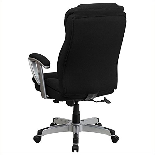 Pemberly Row Modern Fabric High Back Office Chair with Adjustable Arms - Black - Ergonomic Desk Chair for Home & Office Workspaces