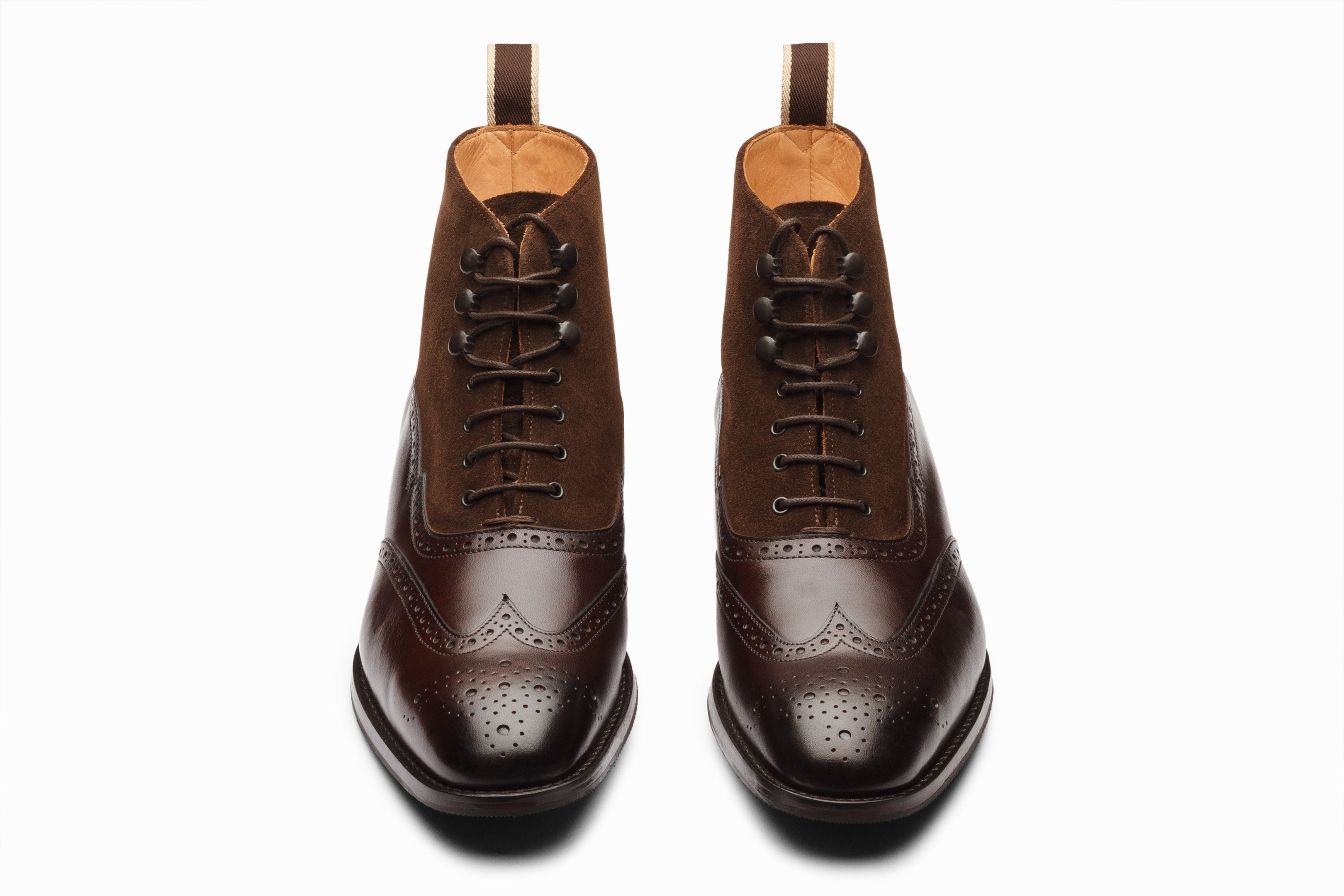 Premium Suede & Leather Balmoral Boots for Men - Dark Brown | Classic Dress Shoes for Business, Office & Formal Occasions