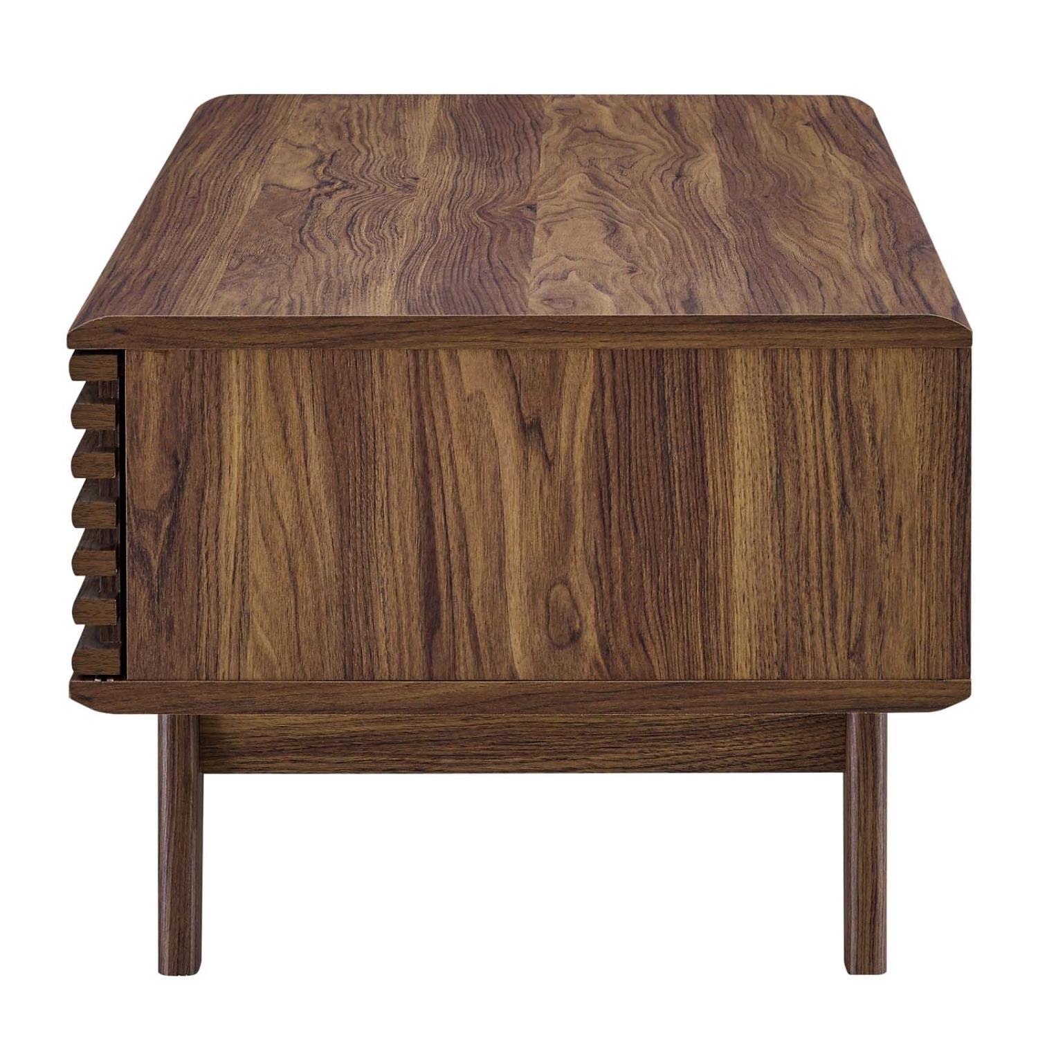 Modway EEI-4724-WAL Walnut Coffee Table - Modern Wooden Living Room Furniture for Small Spaces, Home Decor & Office Use
