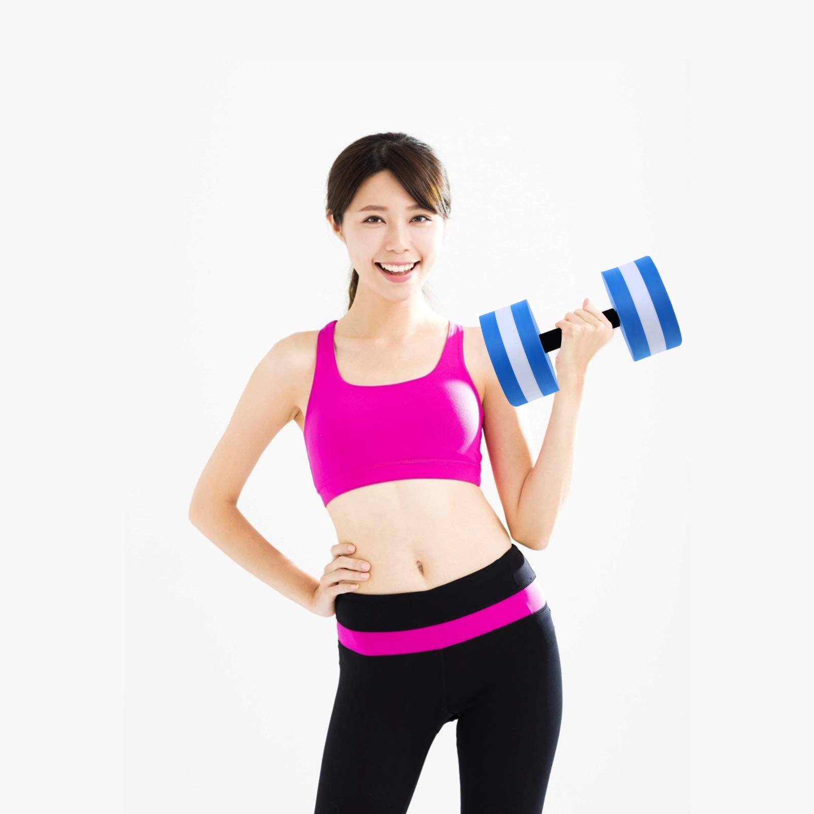 Jojofuny Foam Dumbbell Set - 1 Pair Lightweight Water Dumbbells for Aquatic Aerobics, Pool Fitness & Weight Loss - Perfect for Men & Women Swimming Exercises, Water Resistance Training & Hydrotherapy Workouts