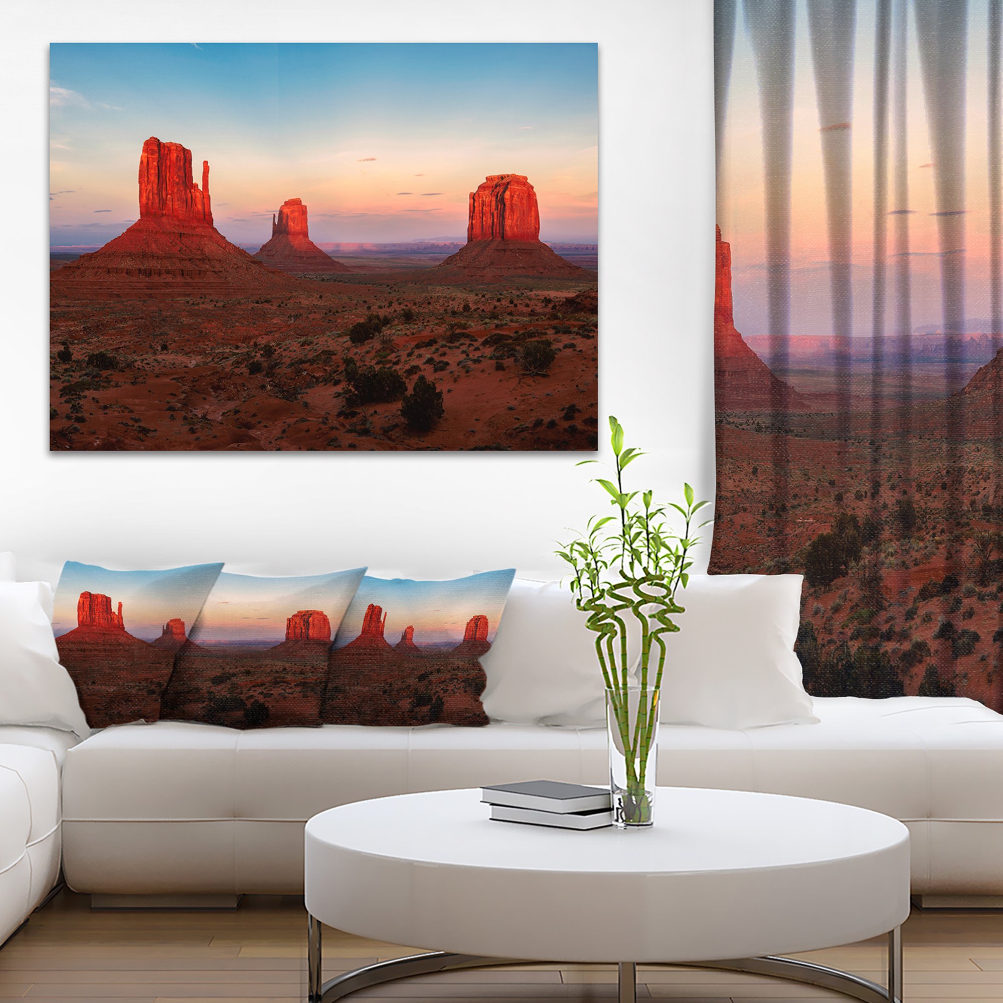 Stunning Monument Valley Sunset Landscape Canvas Art Print - Perfect for Home & Office Wall Decor