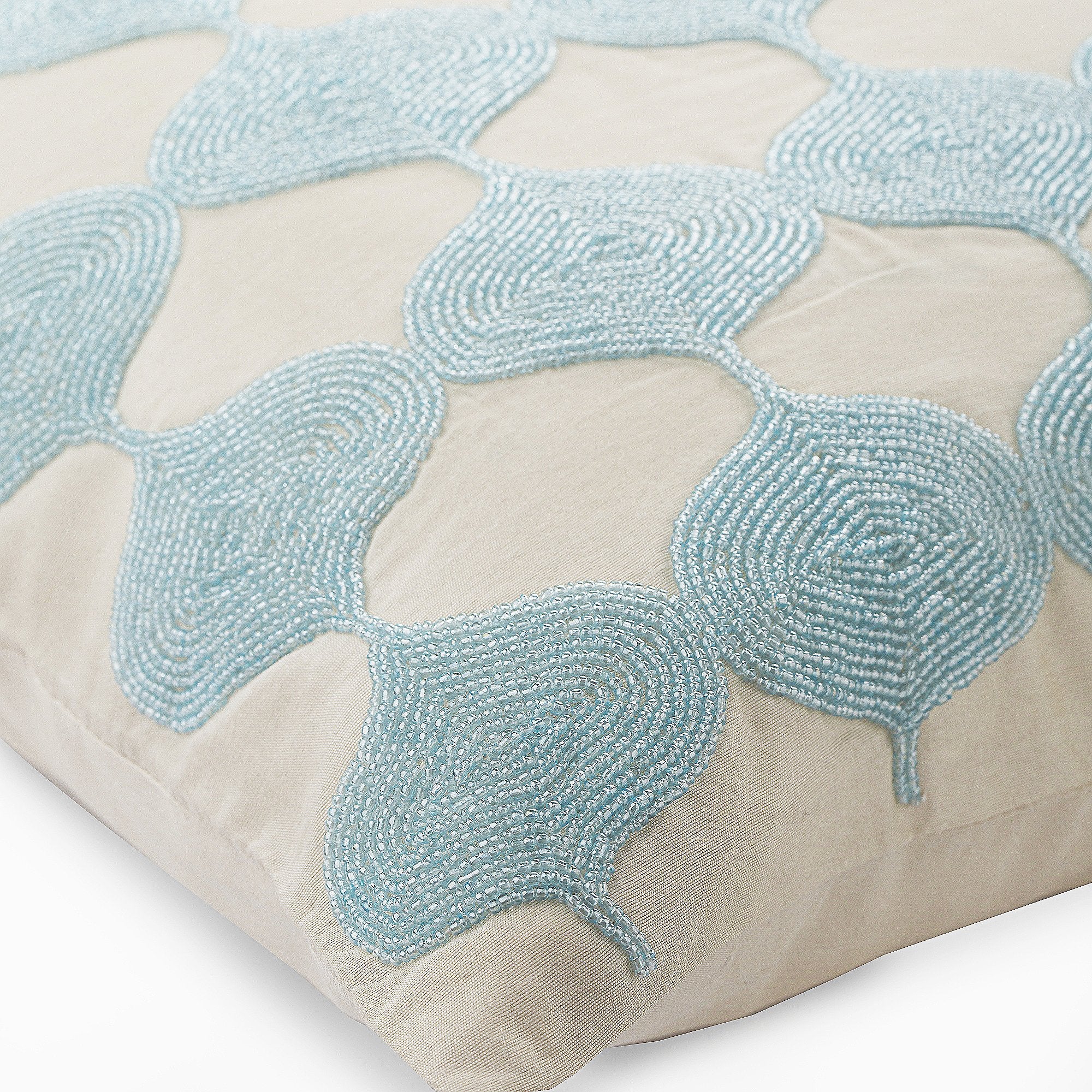 Between The Clouds Blue Art Silk Decorative Euro Sham Pillow Cover - Luxury Bedding Accent for Master Bedroom, Guest Room & Home Decor