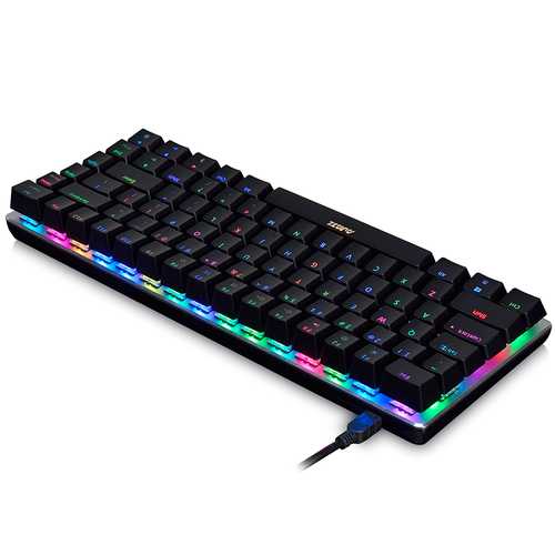 AJazz AK33 82-Key RGB Backlit Wired Mechanical Gaming Keyboard with Detachable USB Cable - Perfect for PC, Mac, PS4, Xbox Gaming & Office Typing