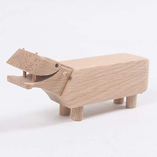Handmade European-Style Brown Wooden Hippo Ornament - Unique Birthday Gift & Home Decor (22x5x10.5cm) - Perfect for Nursery Decor, Baby Showers & Christmas Tree Ornaments