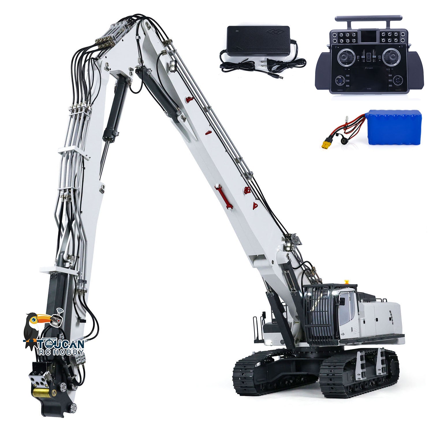 1/14 Scale K970 300 Hydraulic RC Excavator - Remote Control Demolition Machine with Realistic Paint & Pre-Assembled Model for Construction Enthusiasts | Perfect for Outdoor Play, Construction Simulation & Collector's Display