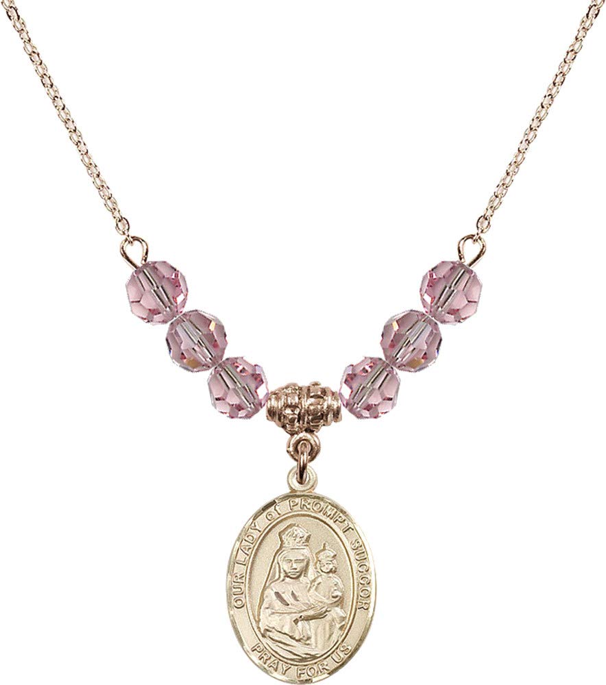 Bonyak 18K Gold Plated Necklace with 6mm Pink October Birthstone Beads - Elegant Rose Quartz Jewelry for Women, Gift for Mom, Birthday, Anniversary | Perfect for Weddings, Parties & Special Occasions