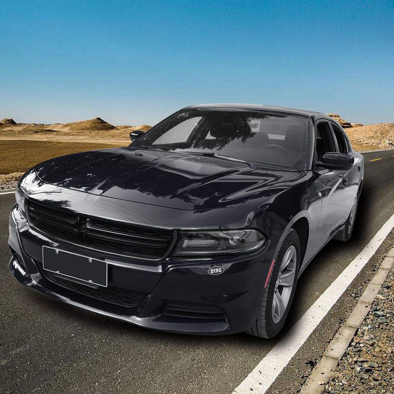 ABS Carbon Fiber Front Grille Inserts for 2015-2020 Dodge Charger - 2pcs Black Mesh Grille Cover - Upgrade Your Car's Style for Street Racing & Car Shows
