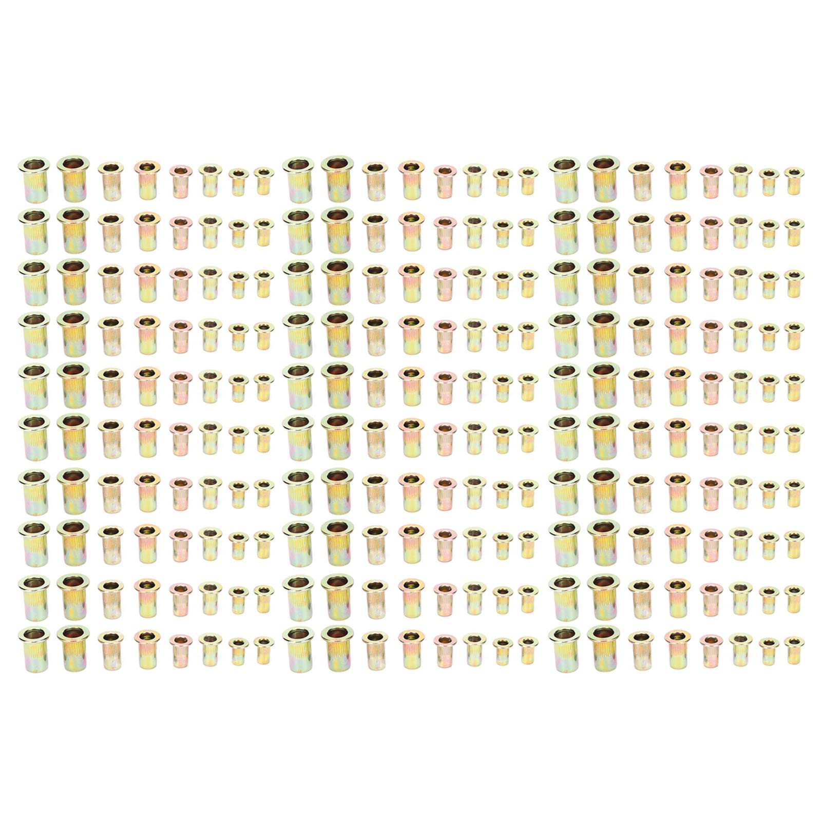 Stainless Steel Zinc Plated Rivet Nuts Kit - 120PCS DIY Nut Assortment Set for Fastening | Automotive, Furniture & Metal Fabrication | Secure Fastening for Home Repair, Machinery Maintenance & Industrial Projects | Perfect for Car Repairs, Cabinet Assembly, and Metalworking Projects | Ideal for Garage Workshops, Home Improvement & Professional Metal Fabrication