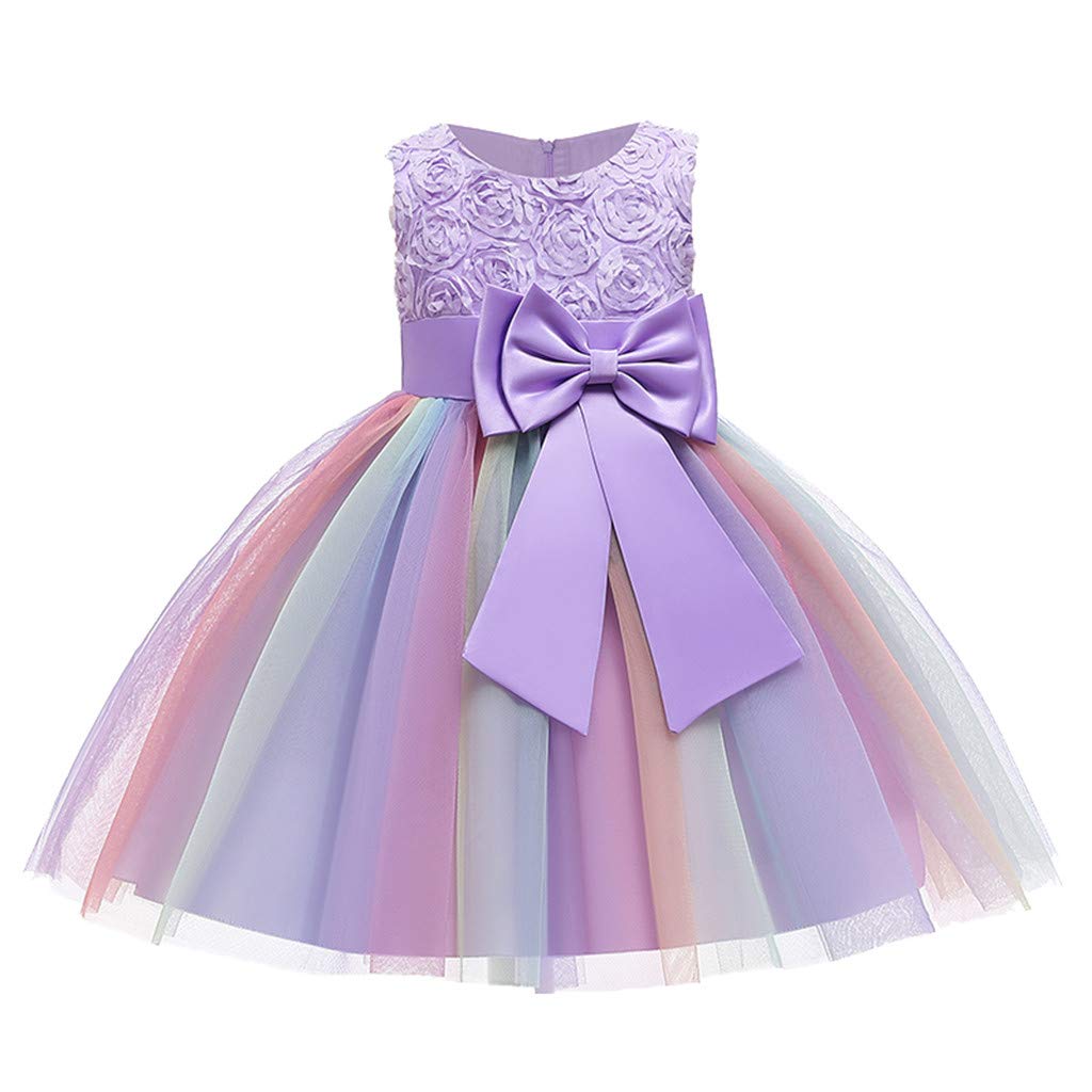 Girls Summer Floral Princess Gown - Elegant Birthday, Wedding & Pageant Dress for Kids | Perfect for Bridesmaid, Party & Special Occasions
