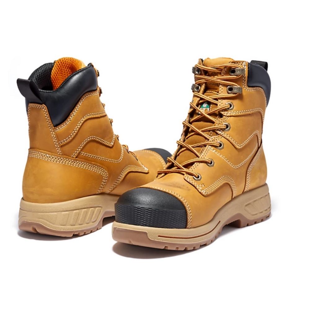 Timberland PRO Endurance HD Women's 8 Inch Waterproof Composite Toe CSA Certified Work Boots - Tan | Slip Resistant & Comfortable for Construction, Warehouse & Outdoor Jobs