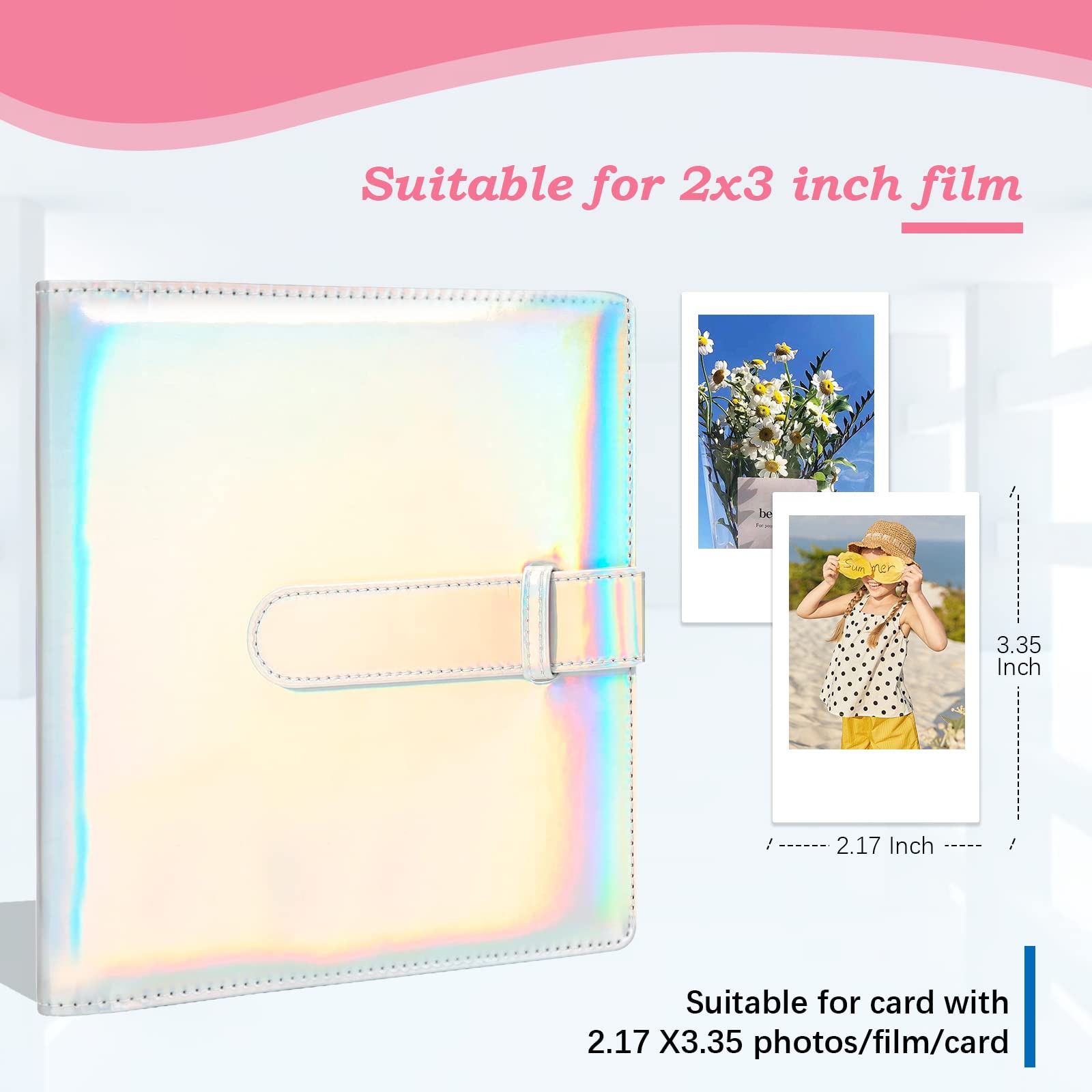 256 Pockets Mini Photo Album for Fujifilm Instax Mini 12/11/9/40/99/90/8/7/Evo/LiPlay & Polaroid Snap/PIC-300/Z2300 Cameras | Compatible with Zip Instant Printer & Kodak 2x3 Film (Magic Silver) | Perfect for Travel, Parties, and Memory Keeping