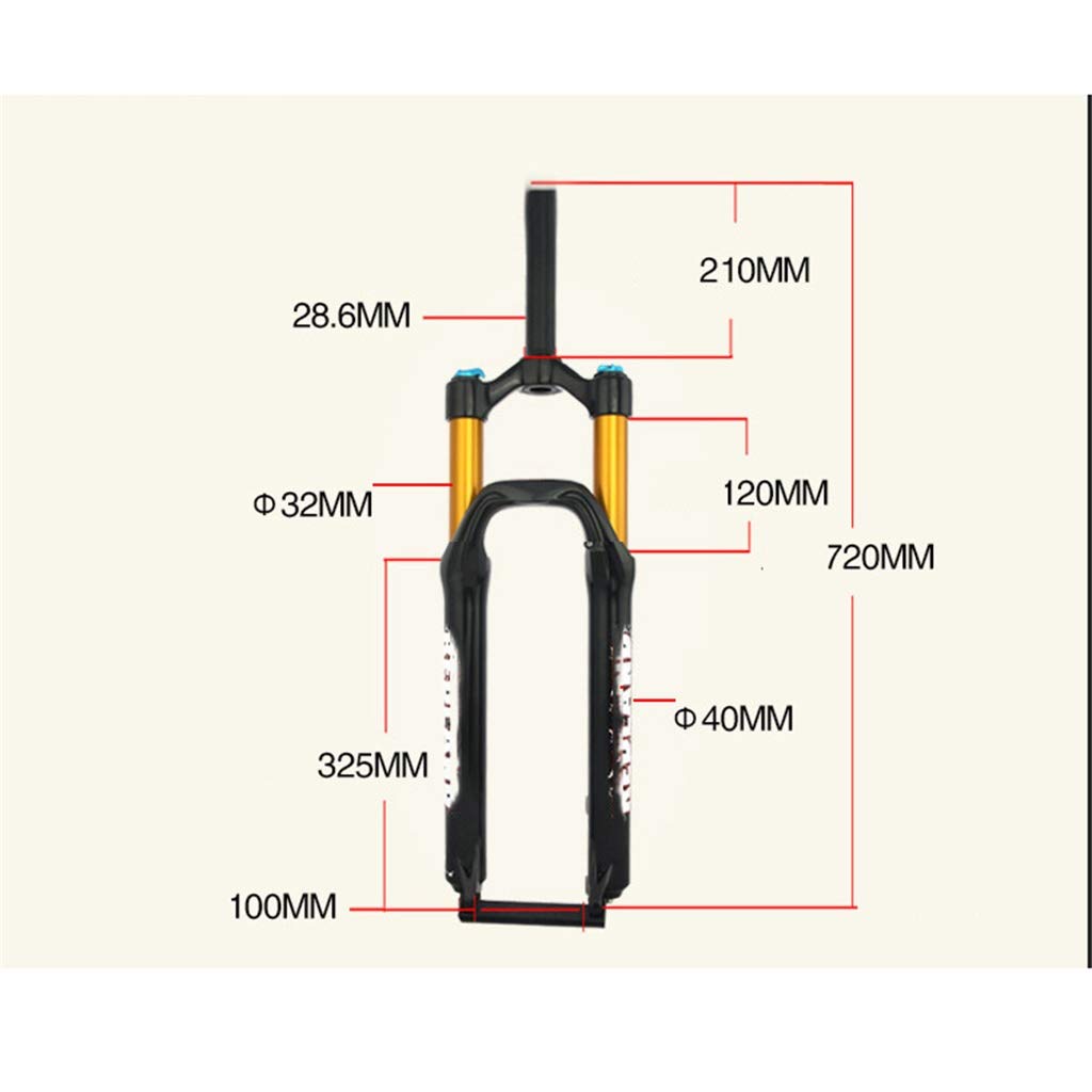 **Mountain Bike Front Suspension Fork - Aluminum Alloy Shock Absorber with 8-Section Adjustable Gas Fork & Shoulder Control - Straight Tube Design for Trail & Off-Road Biking**