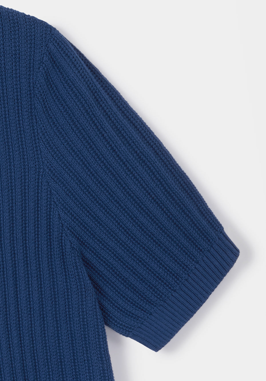 Cobalt Blue Textured Rib Resort Polo Shirt for Men - Breathable & Stylish Casual Wear for Beach, Vacation & Summer Outfits