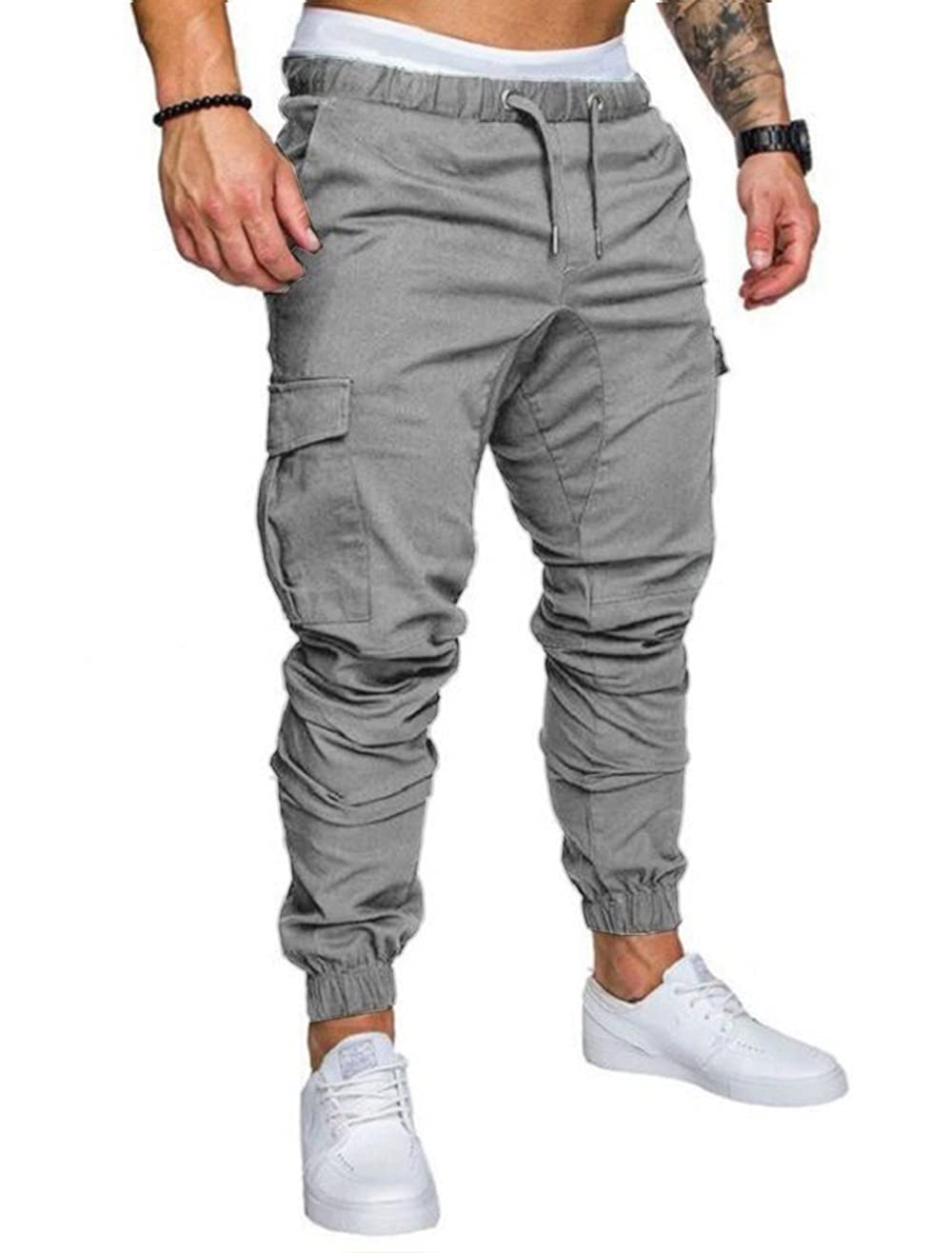 Men's Casual Jogger Pants with Drawstring & Cargo Pockets - Comfortable Sweatpants for Gym, Running, Workout & Lounge Wear - Athletic Training Joggers for Men