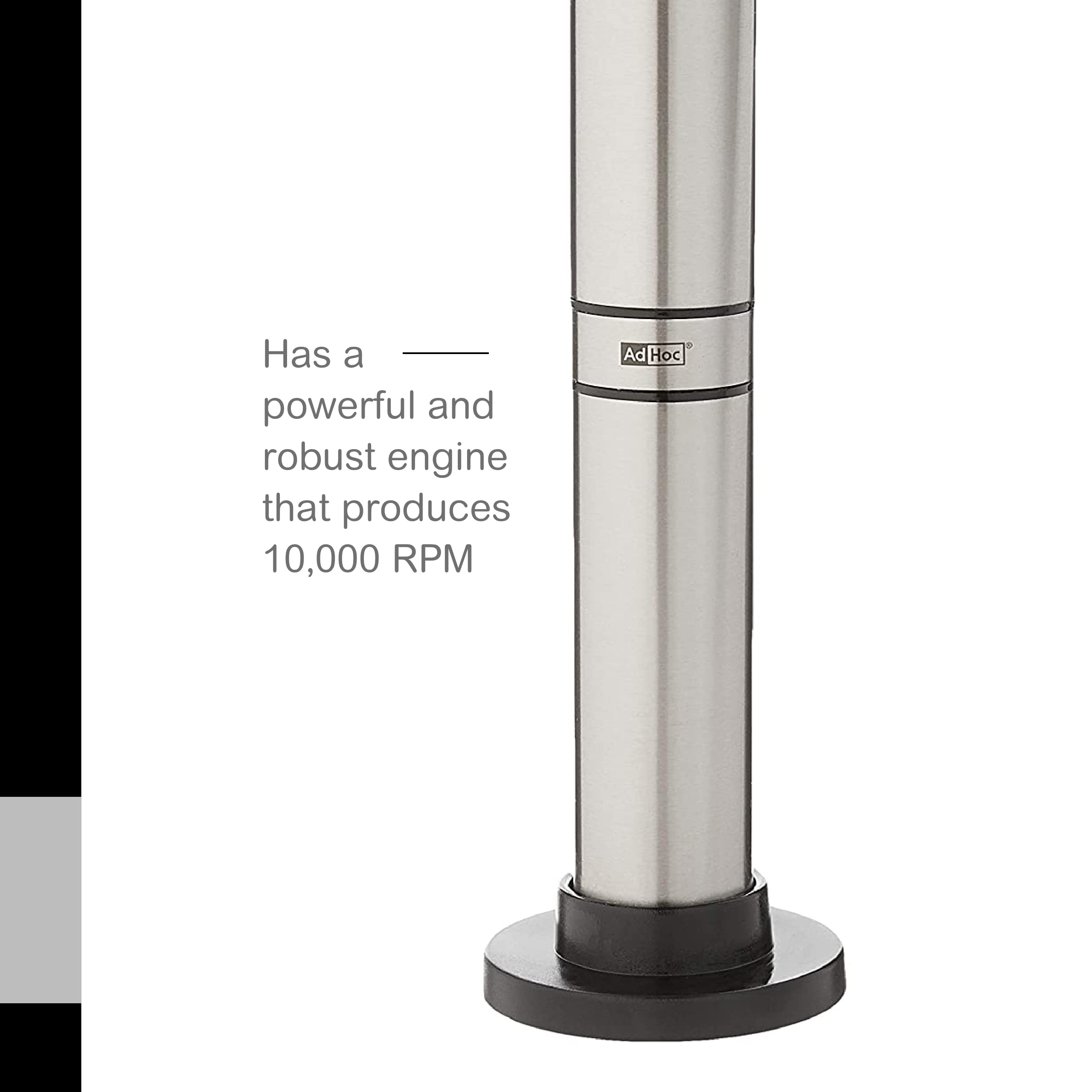 AdHoc Rapido Battery Operated Milk Frother - Handheld Electric Drink Mixer for Coffee, Matcha, Hot Chocolate & Protein Shakes - Stainless Steel Whisk with Removable Head & Travel Case - Perfect for Home, Office & Travel Use
