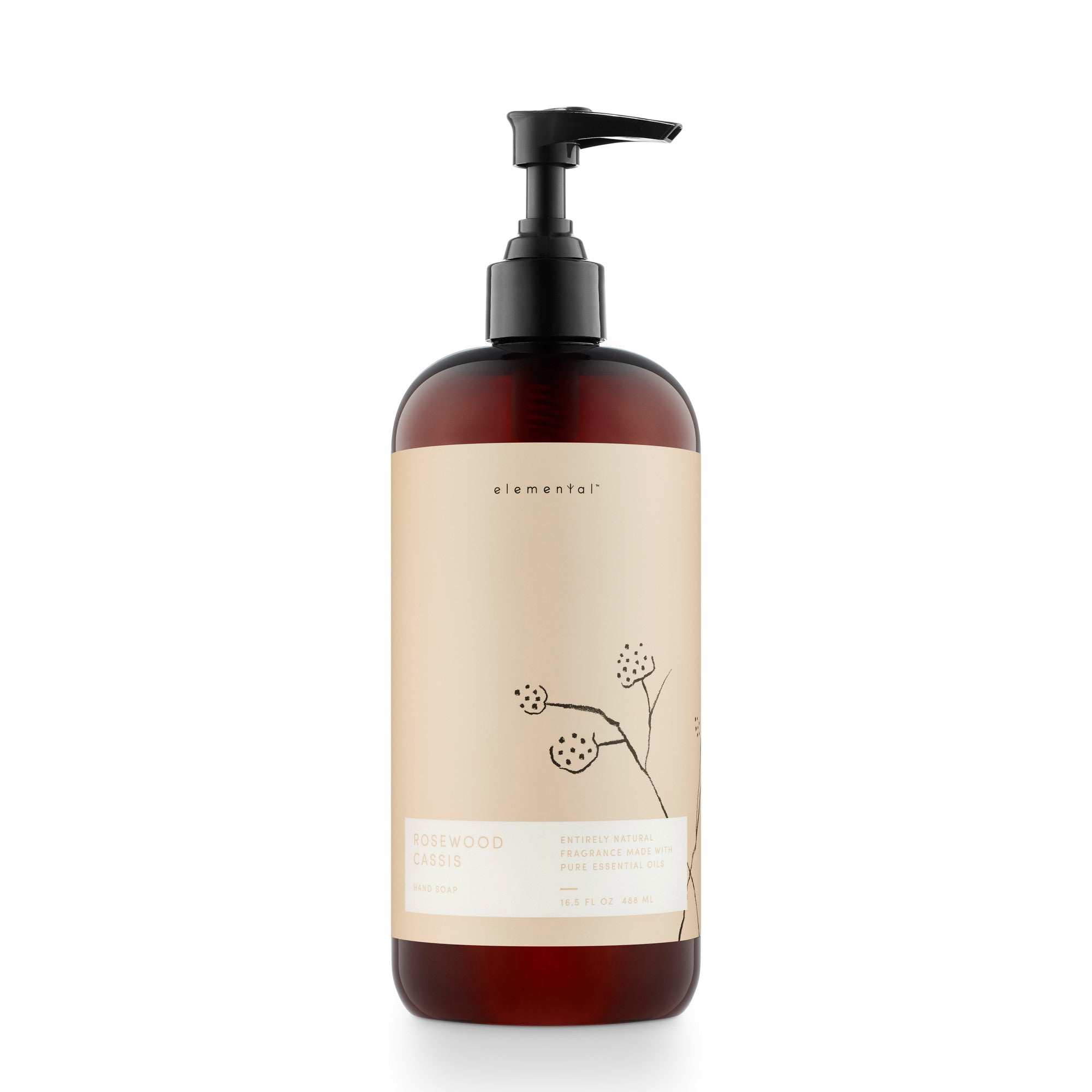 Organic Rosewood & Cassis Scented Hand Wash - Natural Moisturizing Liquid Soap for Dry Skin - Perfect for Bathroom, Kitchen, and Guest Use