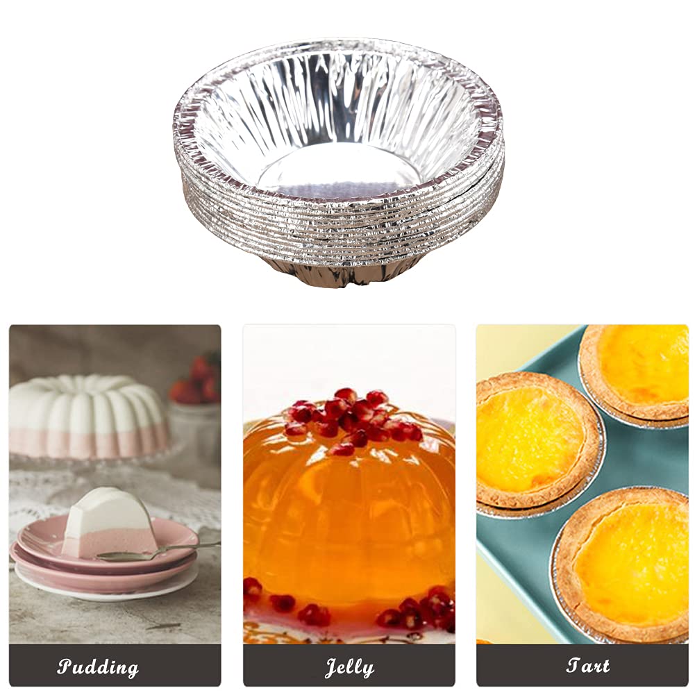 250 Pcs Disposable Aluminum Foil Tart Pans - Round Baking Cups for Egg Tarts, Pies, Cupcakes & Muffins - Oven & Air Fryer Safe - Perfect for Home Baking, Party Desserts & Holiday Cooking