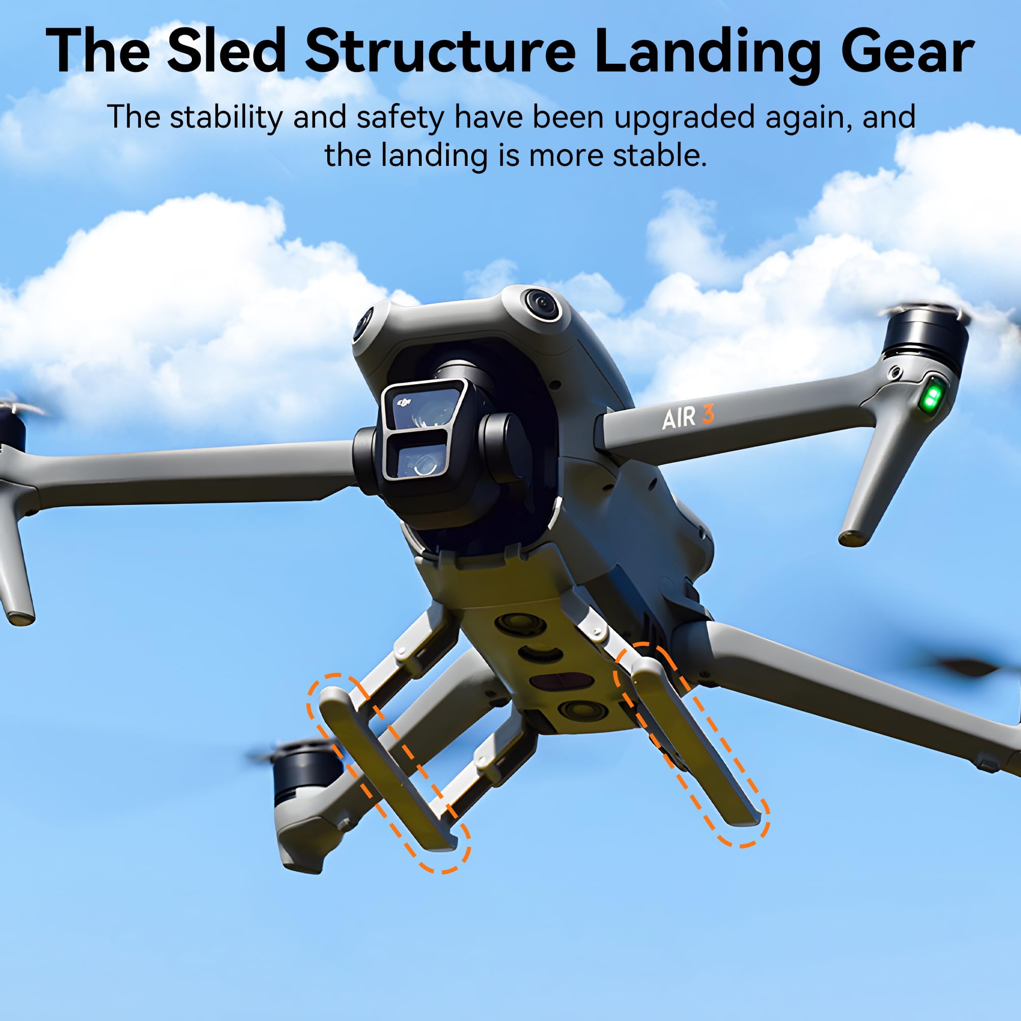 DJI Air 3S/Air 3 Drone Foldable Landing Gear - Quick Release Extension Legs Kit | Durable Accessories for Stable Takeoff & Landing | Perfect for Outdoor Aerial Photography & Travel