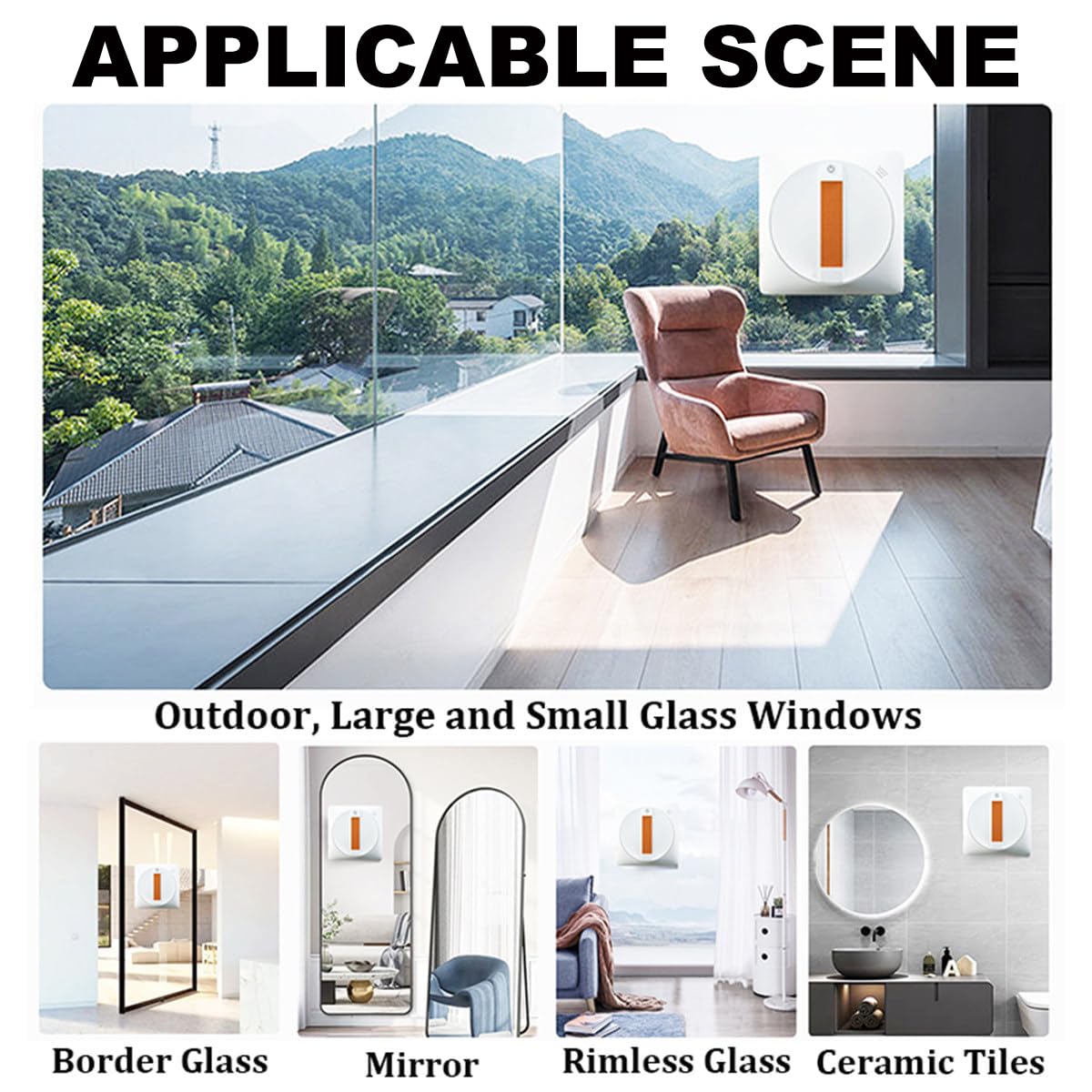 Smart Window Cleaning Robot with Dual Cross Water Spray & 2500Pa Suction - 50ML Tank, Edge Detection, App Control - Perfect for High-Rise Windows, Glass Doors & Skylights