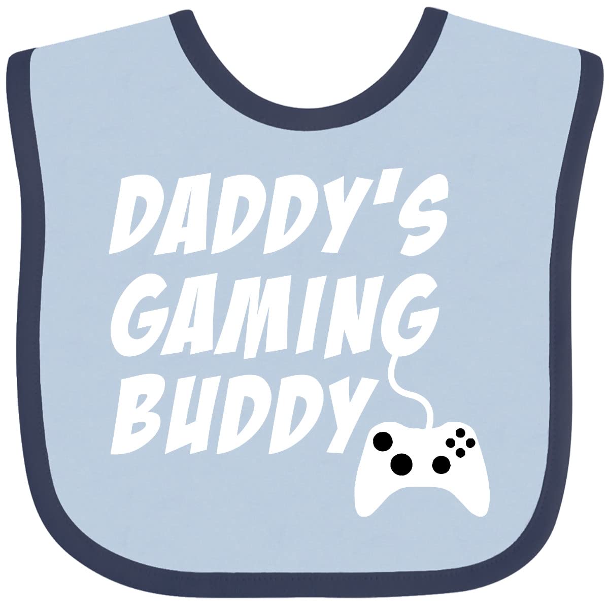 Inktastic Daddy's Gaming Buddy with Controller Baby Bib - Cute Gamer Dad & Baby Matching Outfit for Father's Day, Birthday Gifts - Perfect for Gaming Sessions, Family Photos & Special Occasions